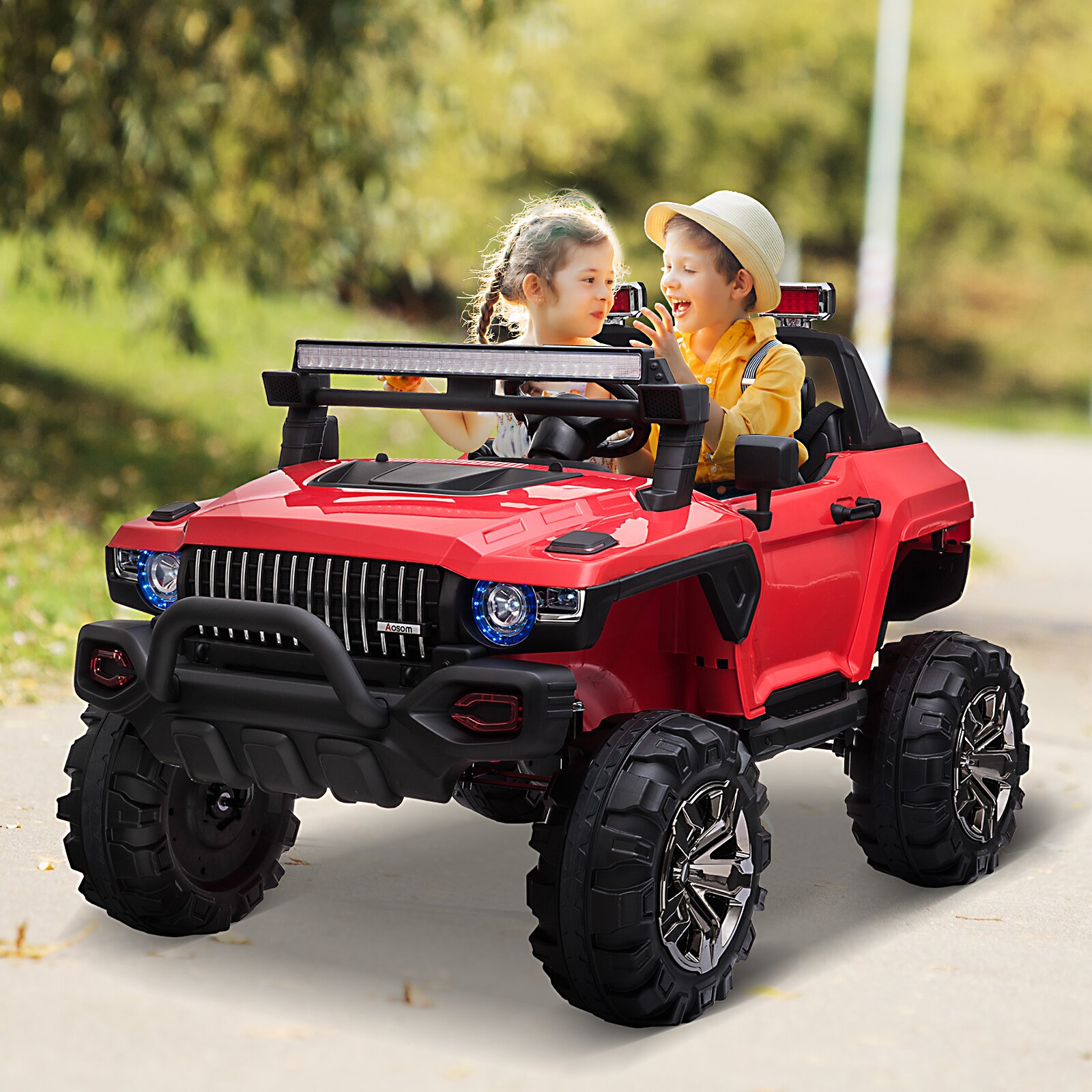 【Baby&Kids】2-Seater Electric Ride on Police Car SUV Truck Toy