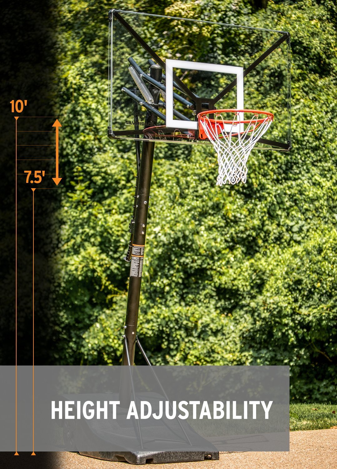 【Sports&Outdoors】Portable Height-Adjustable Basketball Hoop Assembles in 90 Minutes - Easy Lift & Roll Basketball Goal