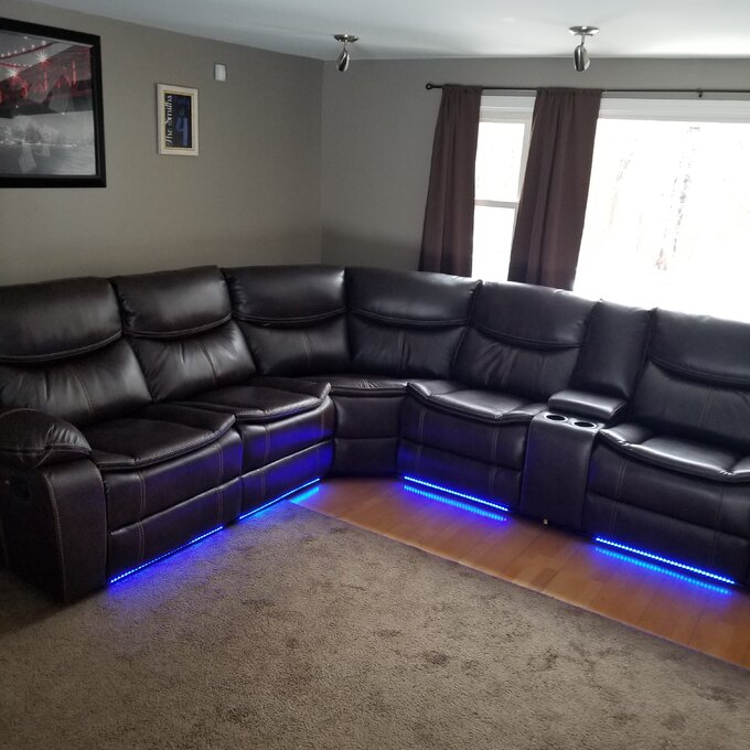 【Furniture】Mirabel 3 - Piece Vegan Leather Sectional