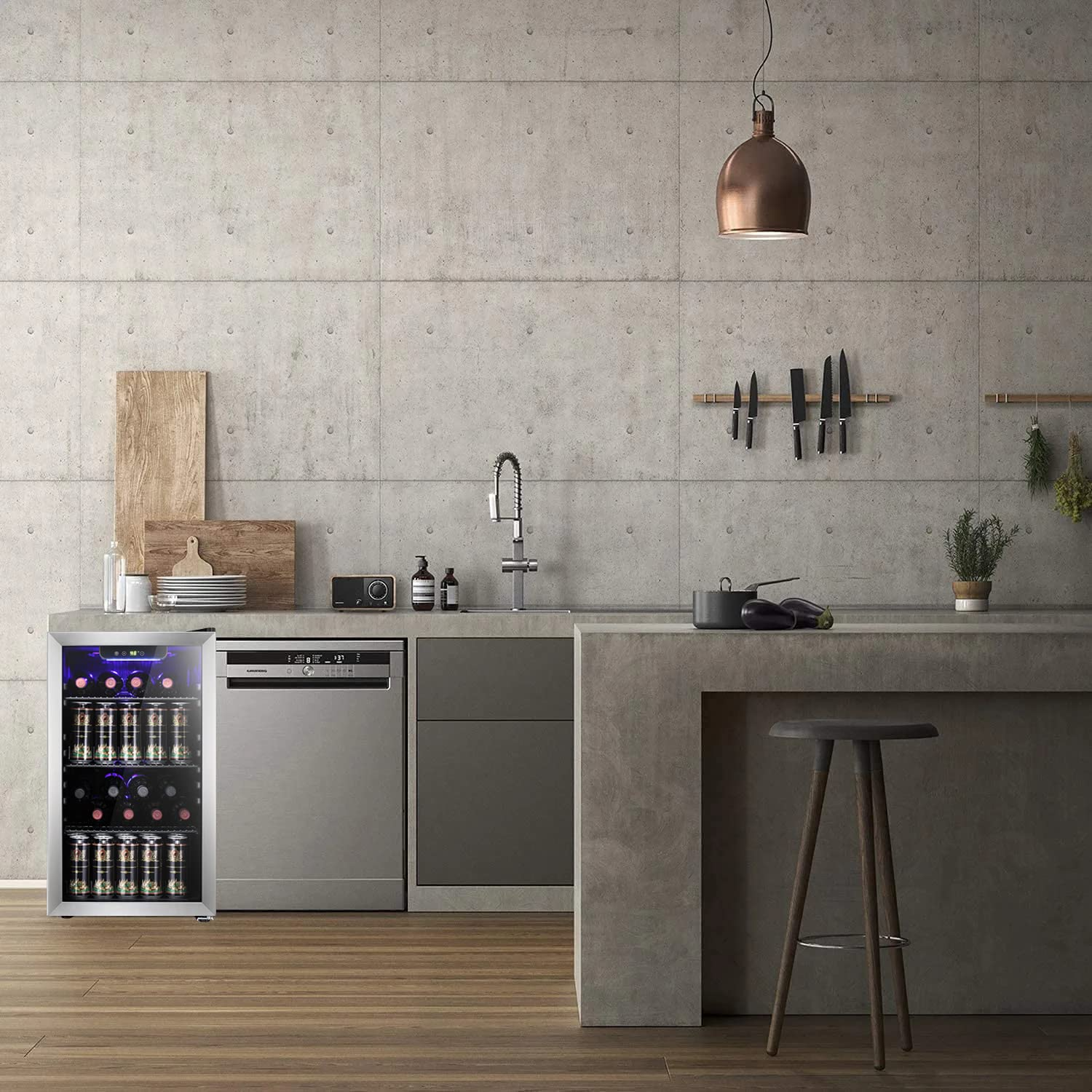 Antarctic Star 26 Bottle Wine Cooler/Cabinet Beverage Refrigerator Mini Wine Cellar Beer Soda