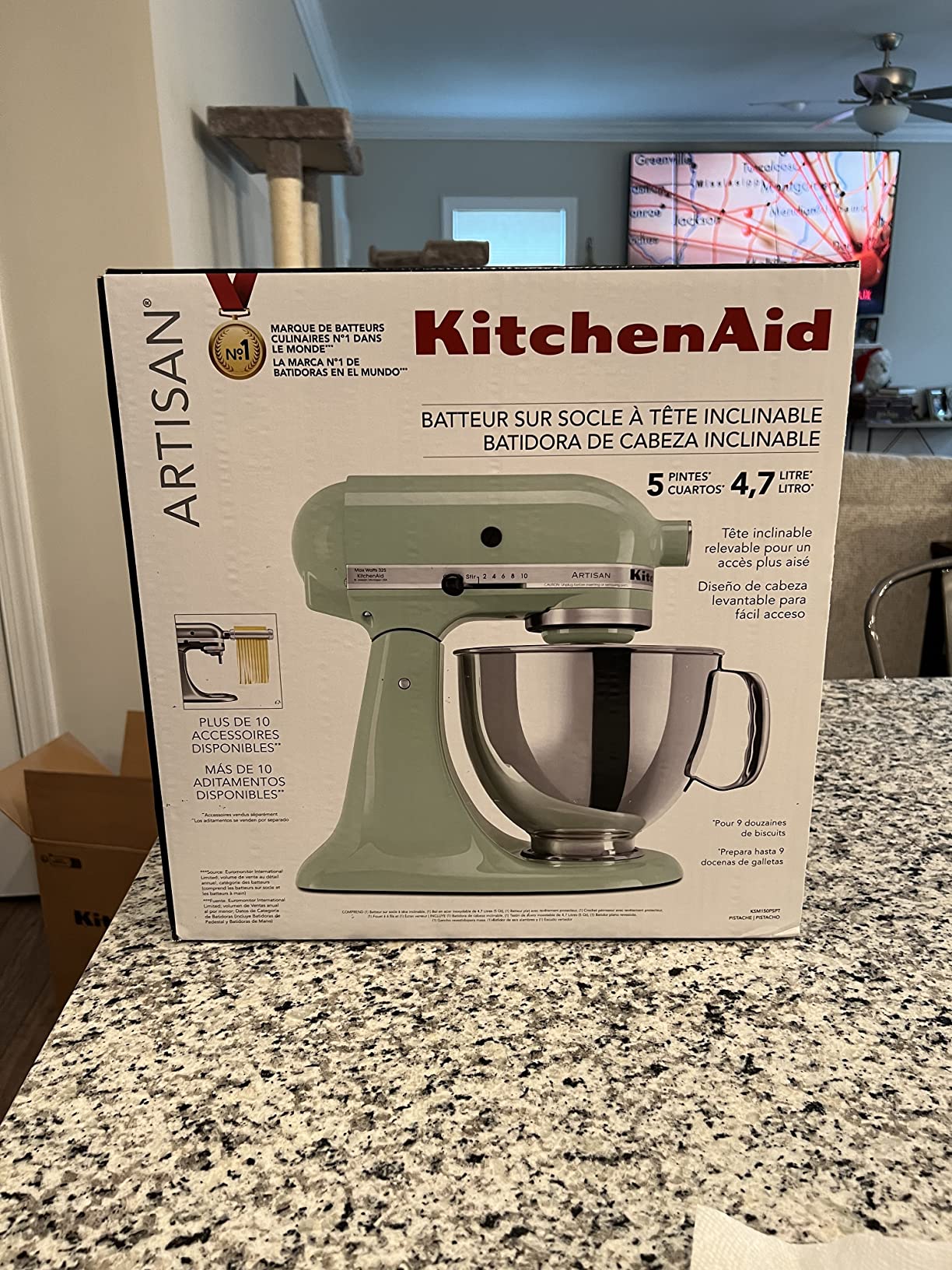 【Appliances】KitchenAid KSM150PSAQ Artisan Series 5-Qt. Stand Mixer with Pouring Shield - Aqua Sky