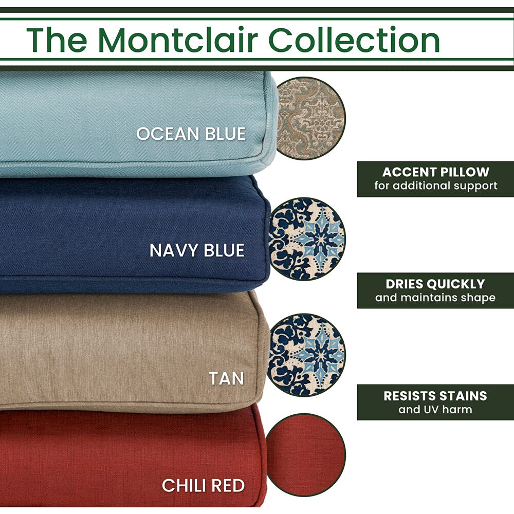 【Furniture】7-Piece Outdoor Patio Dining Set, 6 Swivel Rocker Chairs with Seat & Cushions, 40