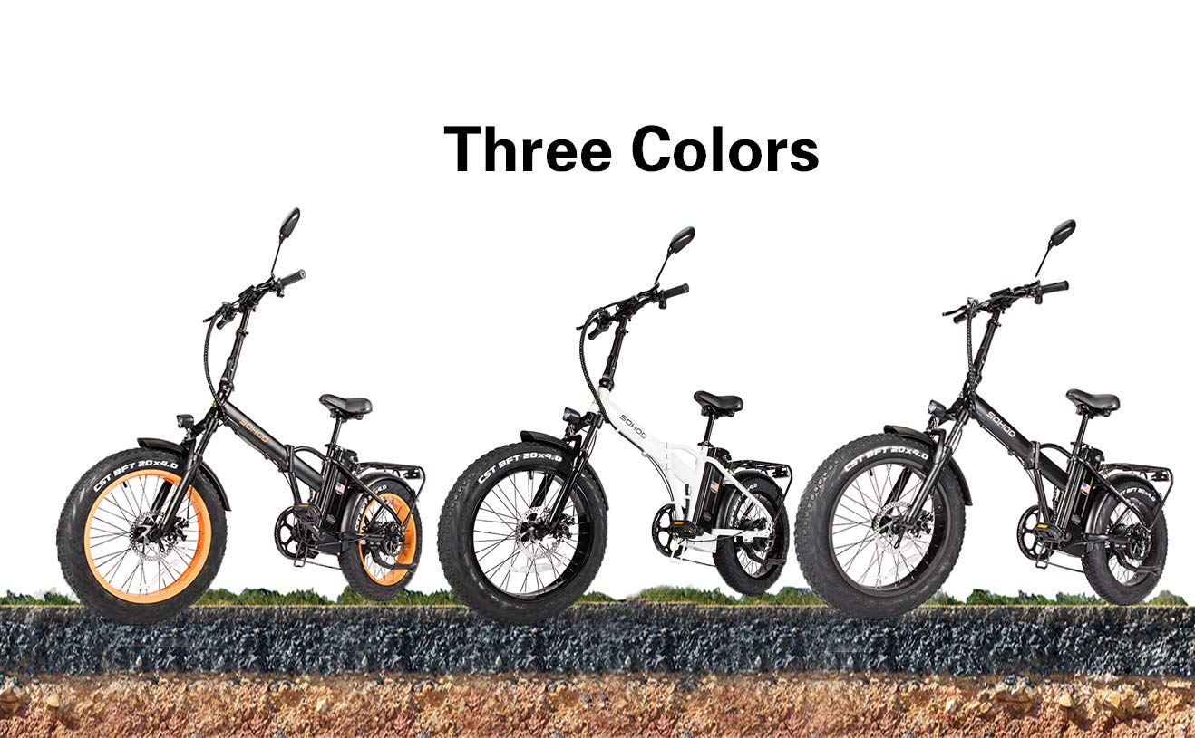 【Sports&Outdoors】Adult Step-Over & Step-Thru Folding Fat Tire E-Bike Mountain Electric Bicycle
