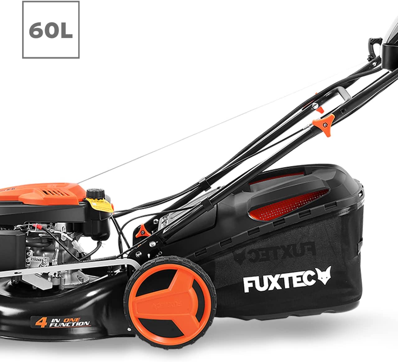 【Home&Garden】 RM5196eSPro 4-in-1 Petrol Lawnmower - 6 HP Flexible Self-Propelled & E-Start - 51 cm Cutting Width & Cutting Height Adjustment - Includes 60 L Grass Catcher Basket, Mulching Function & Side Extension