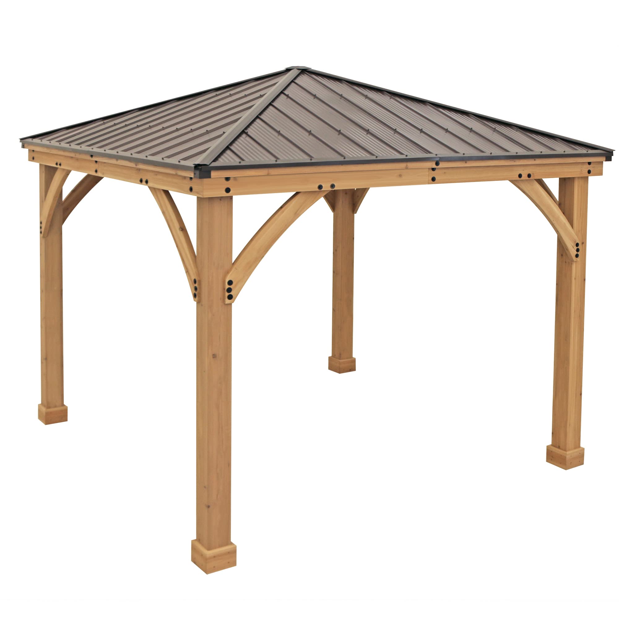 【Gazebo】Meridian 10x10 Solid Wood Patio Gazebo