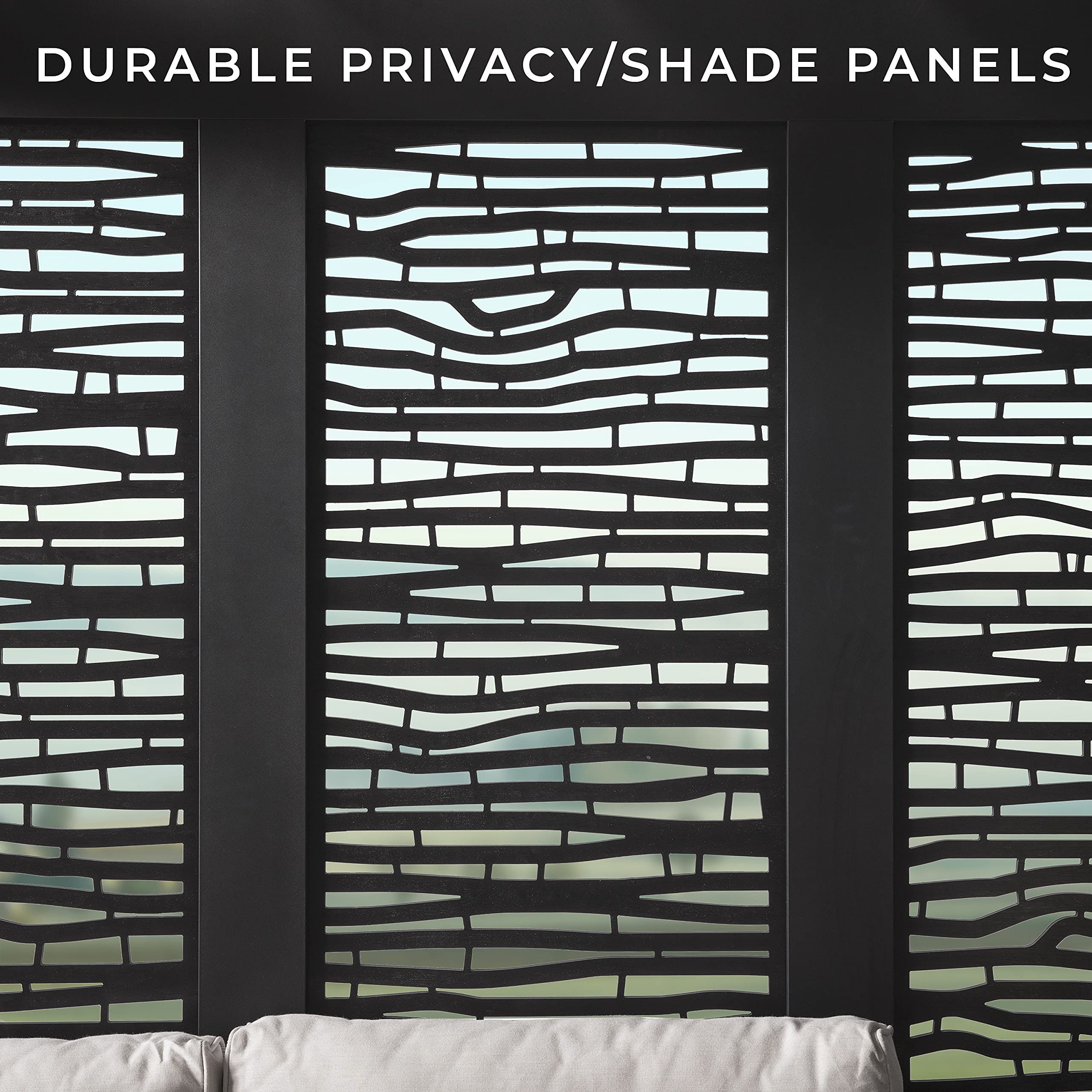 【Home&Garden】Glendale Modern Steel Cabana Pergola with Conversation Seating in Slate