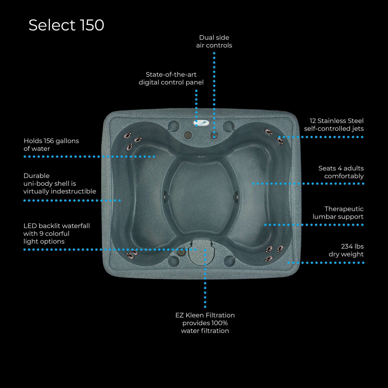 【Sports&Outdoors】Aquarest Spas, 4 - Person 12 - Jet Rectangular Plug And Play Hot Tub