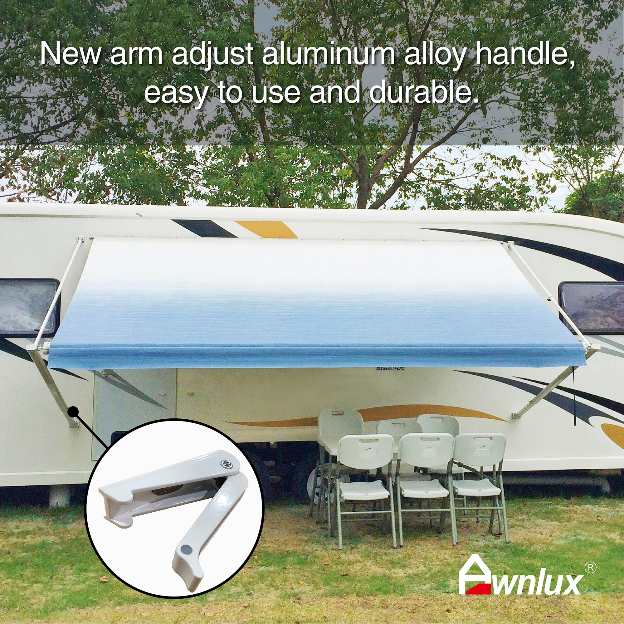 【Sports&Outdoors】Manual Modular Retractable RV Awning Full Set Assemblies - RV Trailer Awning for Home or Camper