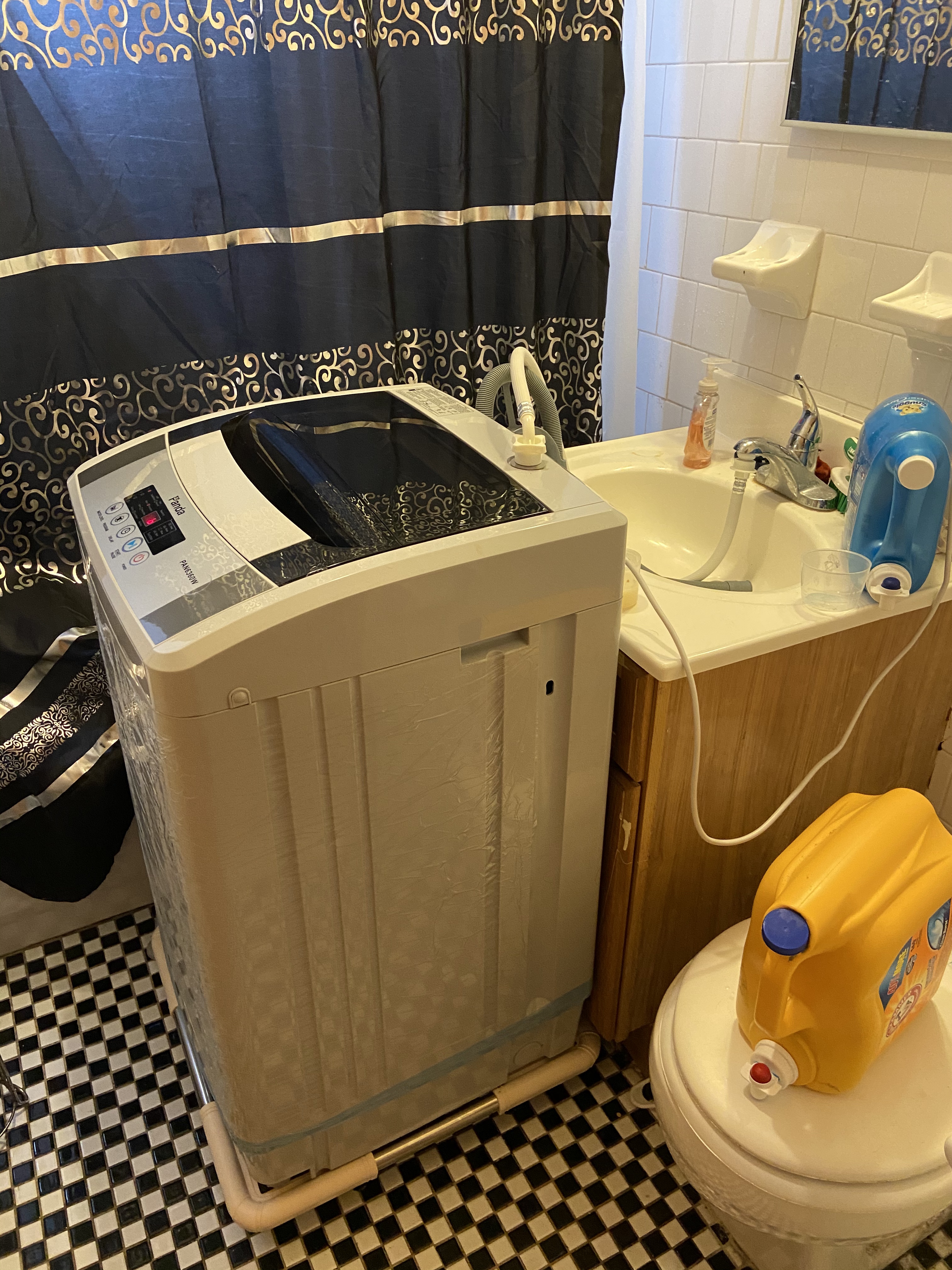 【Appliances】Panda Compact Portable Washing Machine, 1.54 cu.ft, 8 Wash Programs, Top Load Clothes Washer