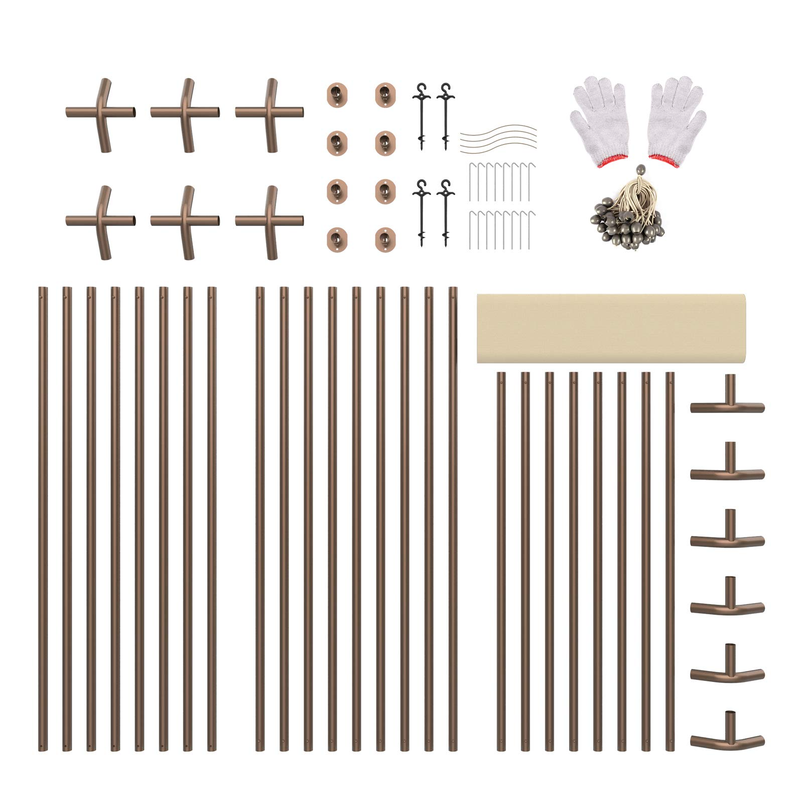 【Home&Garden】10x20ft Heavy Duty Carport, Portable Garage for Auto, Boat Market stall, Car Tent Windows, Beige