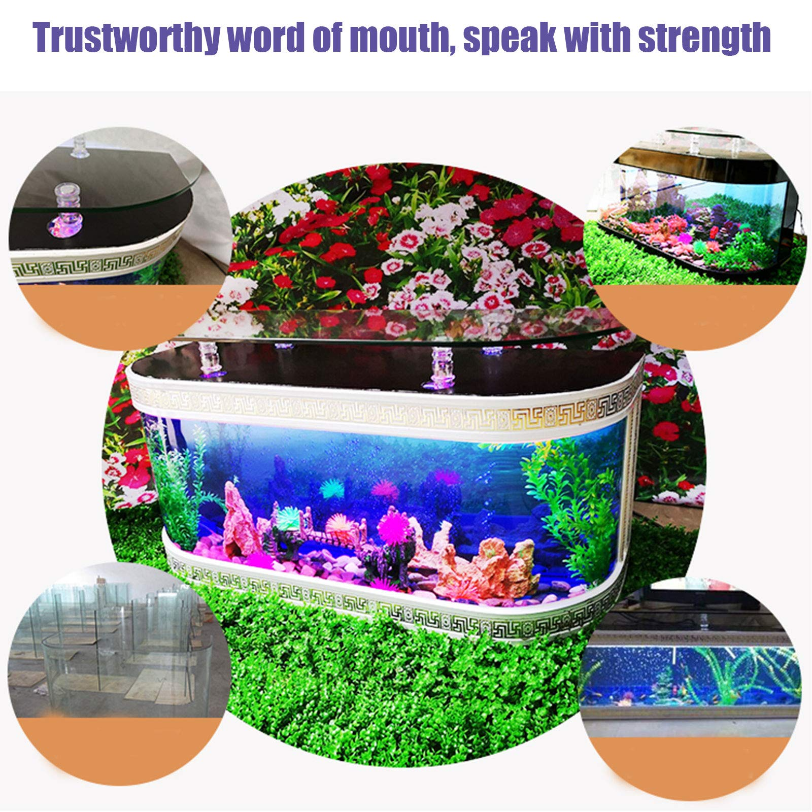 【Pet】Living Room Background Wall TV Cabinet Ecological Fish Tank Square Aquarium Glass Coffee Table