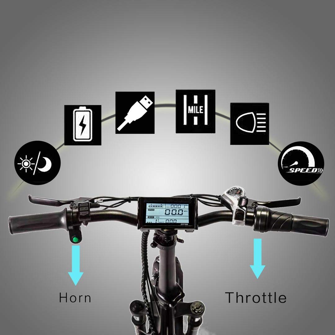 【Sports&Outdoors】Adult Step-Over & Step-Thru Folding Fat Tire E-Bike Mountain Electric Bicycle