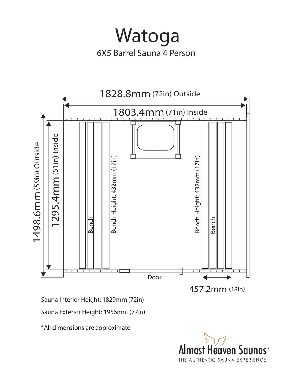 【Sports&Outdoors】Almost Heaven Saunas Watoga 4 - Person Traditional Steam Sauna in Cedar