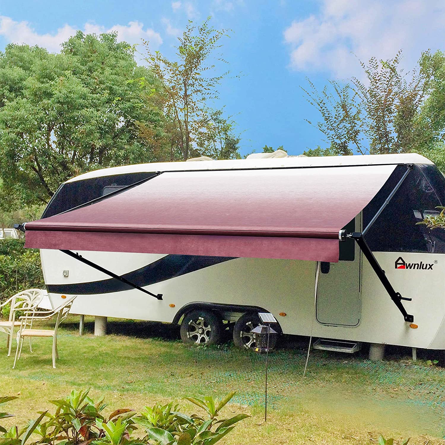 【Sports&Outdoors】Manual Modular Retractable RV Awning Full Set Assemblies - RV Trailer Awning for Home or Camper