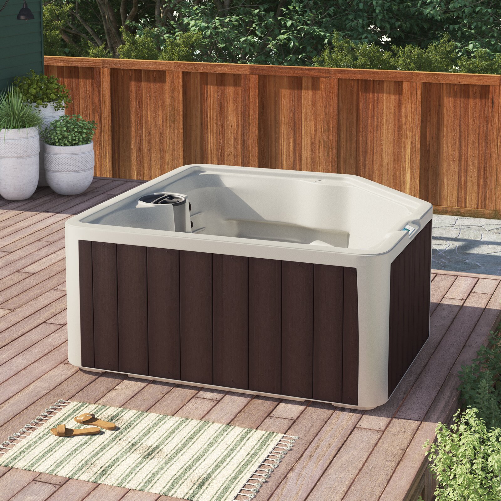 【Sports&Outdoors】Lifesmart Spas Sereno 4 - Person 22 - Jet Plug And Play Hot Tub with Ozonator