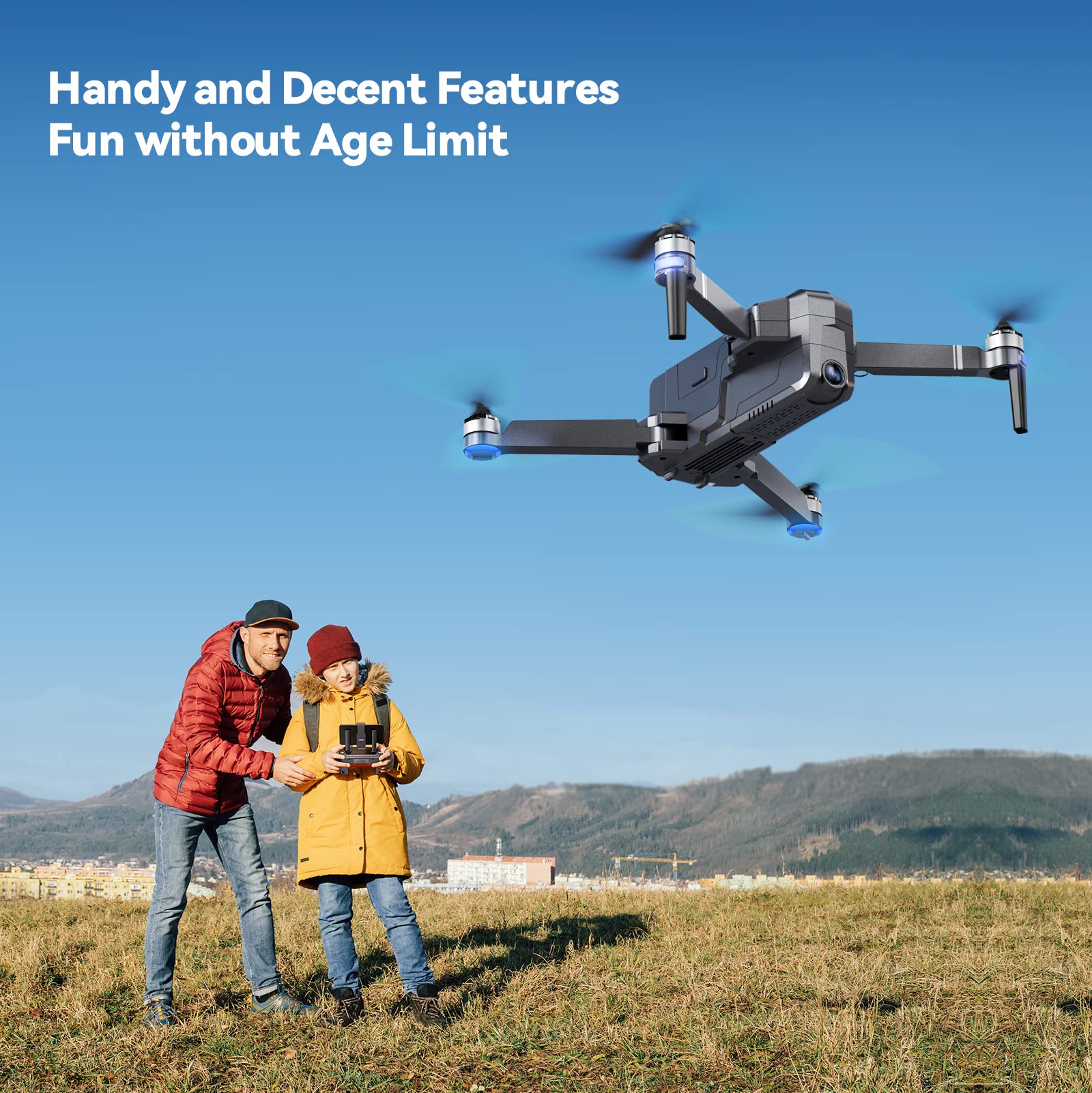 SJRC F11 4K PRO GPS Drone, 5G WiFi FPV Drone with 4K HD Camera, 2-Axis Gimbal and Brushless Motor, Foldable RC Quadcopter (4 Battery)《NO8》