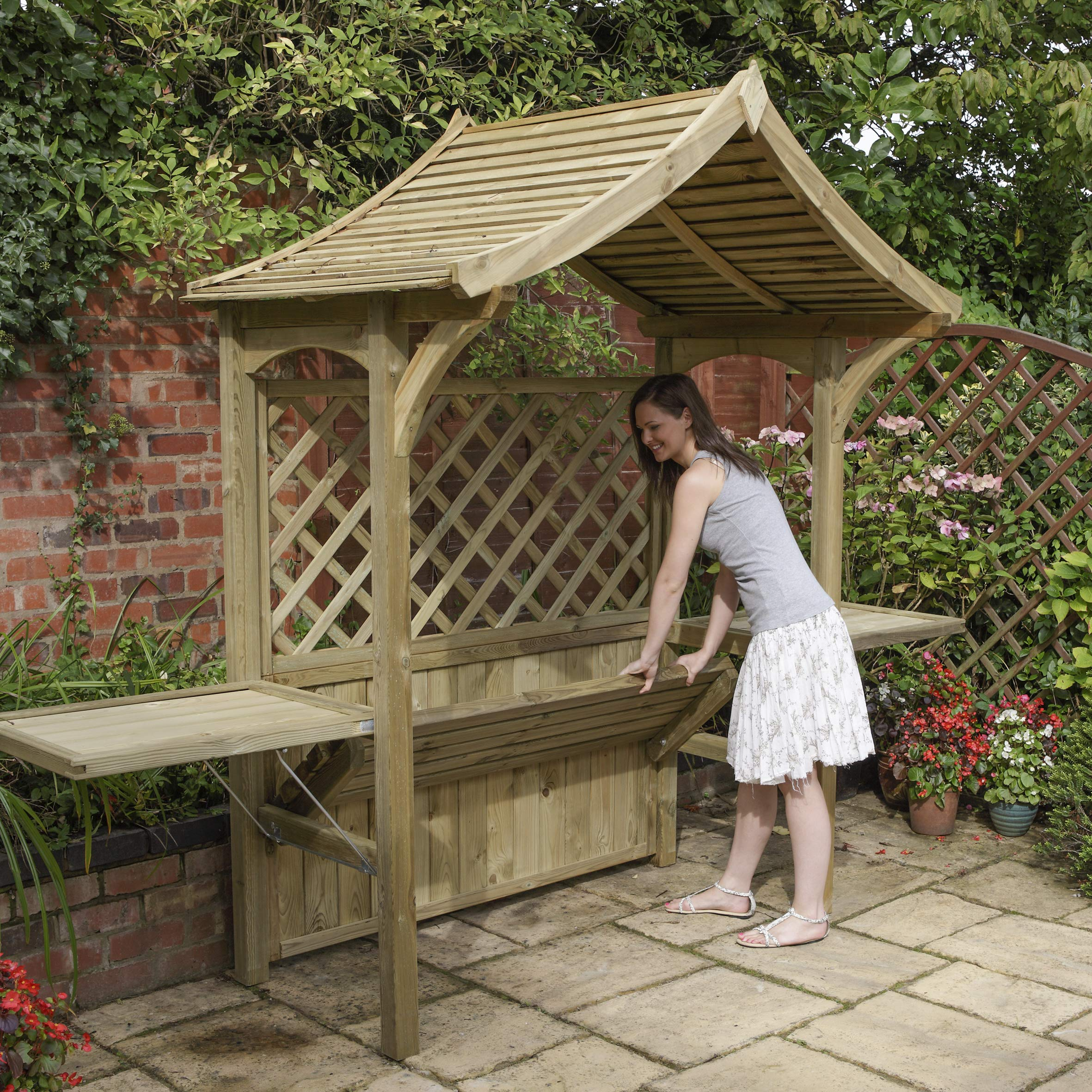 【Home&Garden】Party Arbour & Barbeque Shelter Pressure Treated Fire Retardant Timber