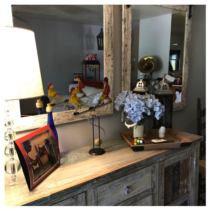 【Home Improvement】Herzberg Rectangle Wood Wall Mirror