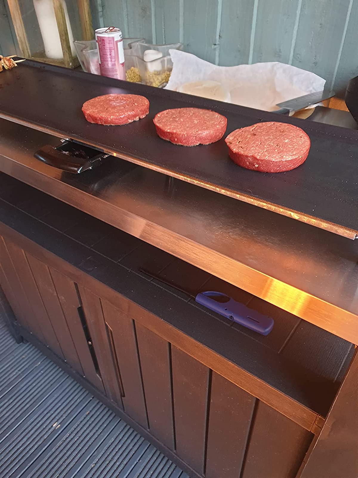 【Home & Garden】Outdoor Portable Entertainment Kitchen Storage and Food Station, Graphite, 70 x 54 x 90 cm