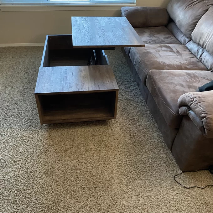 【Furniture】Kianna Lift Top Block Coffee Table with Storage