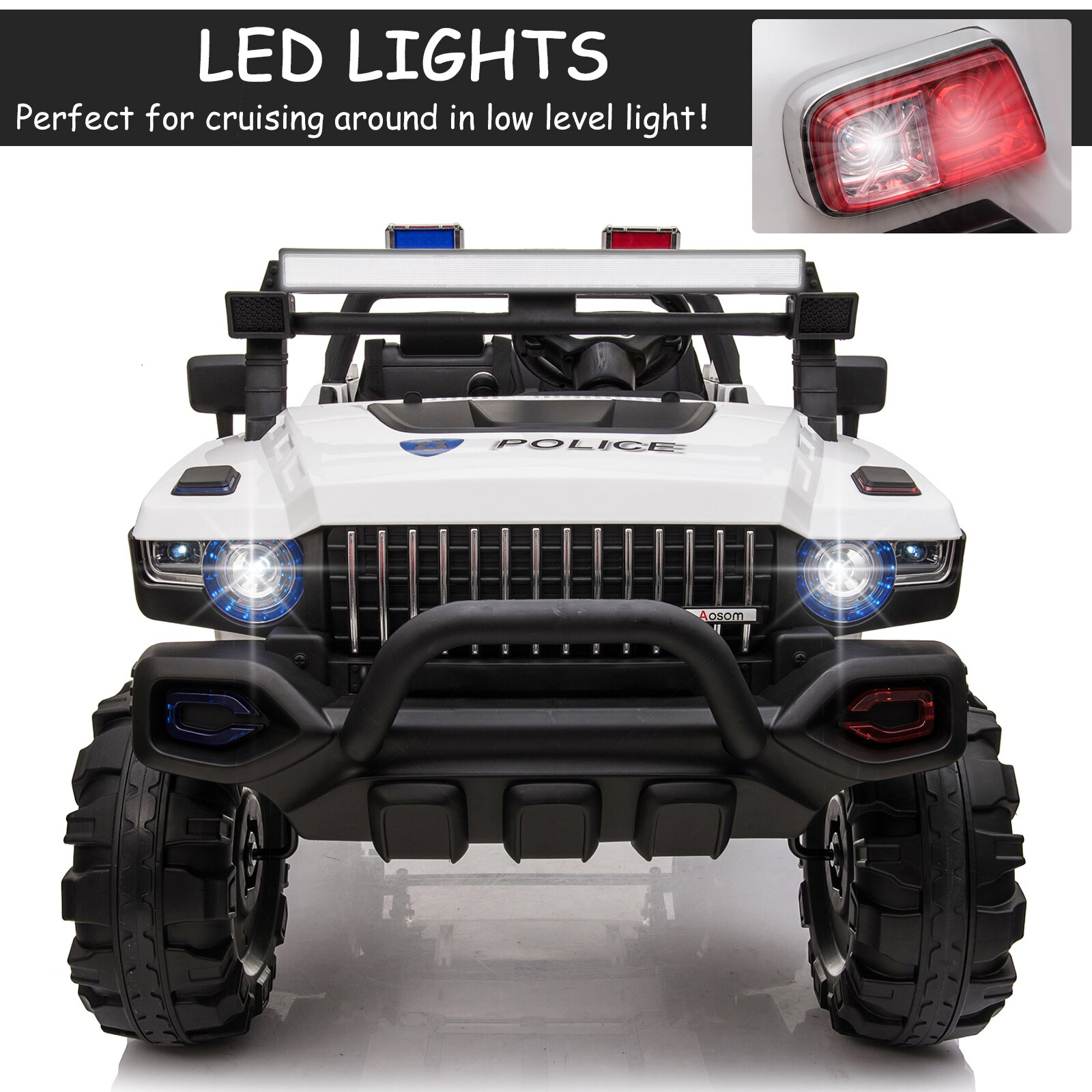 【Baby&Kids】2-Seater Electric Ride on Police Car SUV Truck Toy