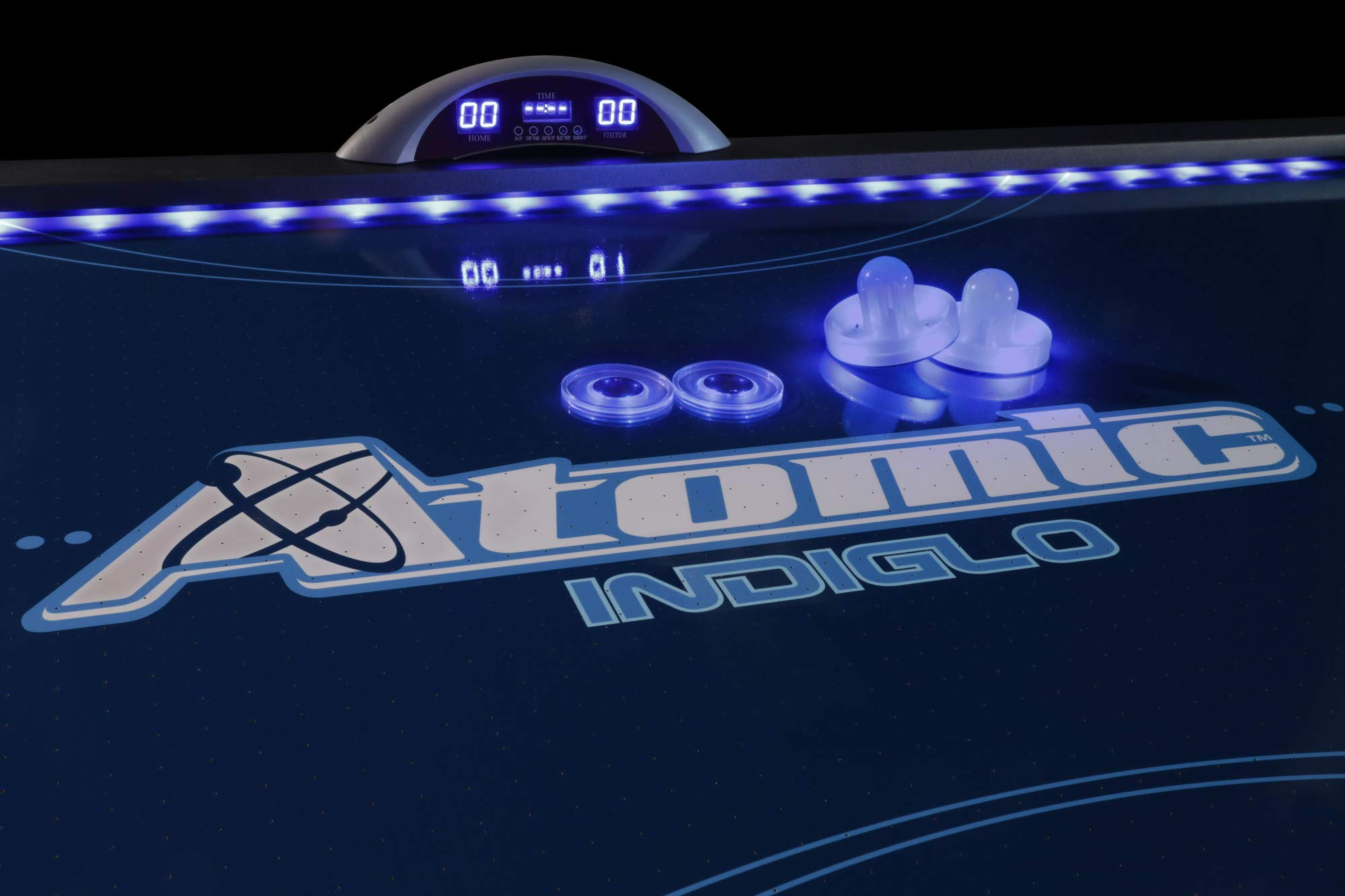【Sports&Outdoors】7.5 ft LED Light UP Arcade Air Powered Hockey Tables - Includes Light UP Pucks & Pushers
