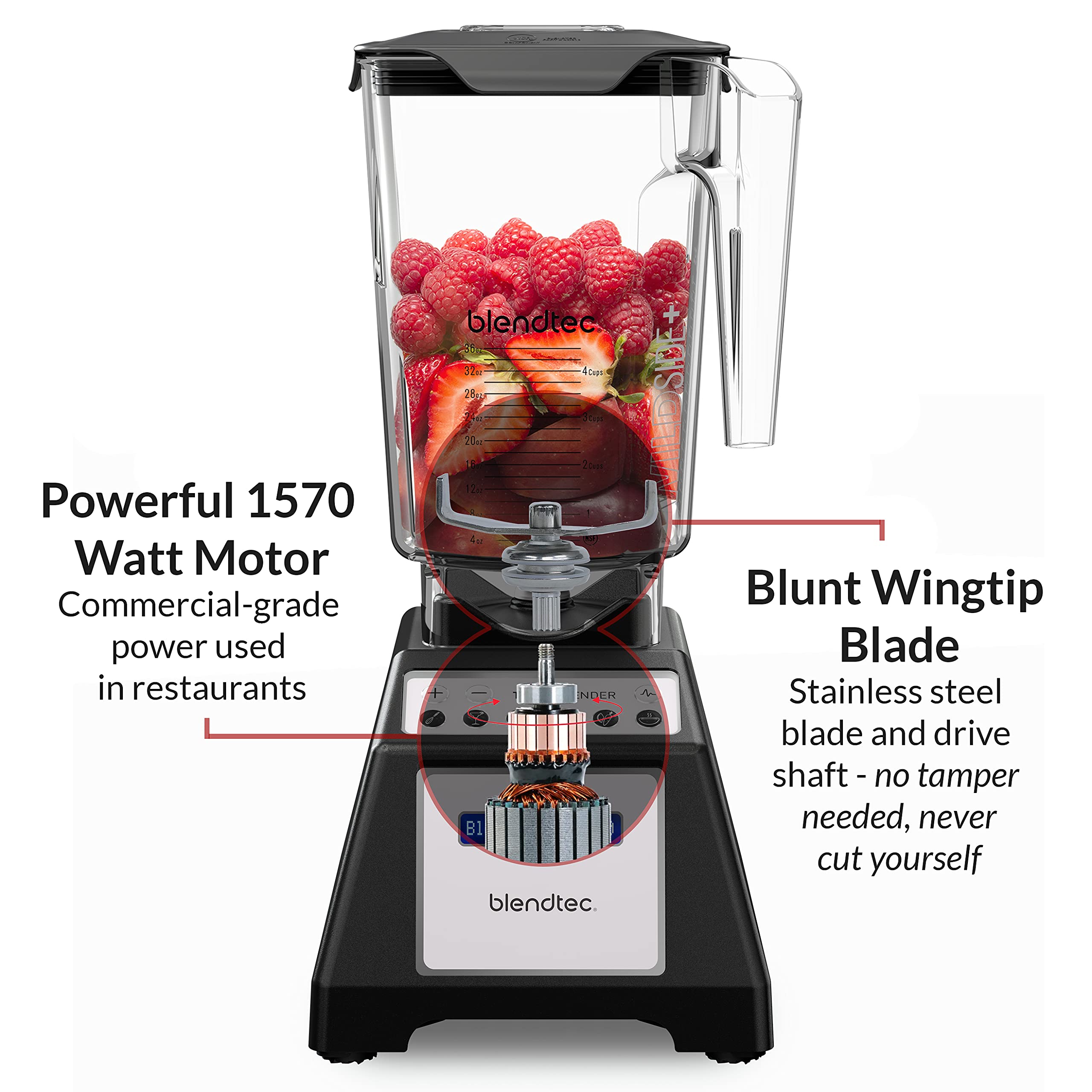 【Appliances】Designer Series Countertop Blender, 90oz/34oz, WildSide & Go Jars Black