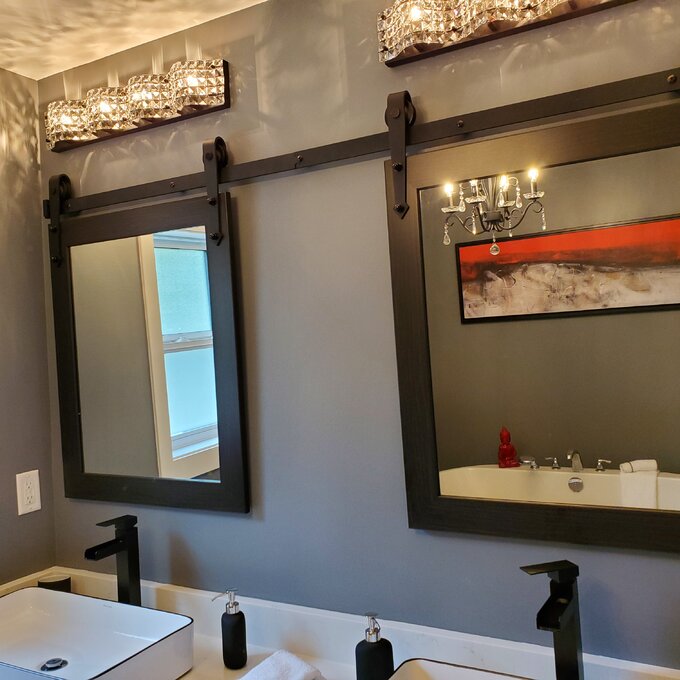 【Home Improvement】Herzberg Rectangle Wood Wall Mirror