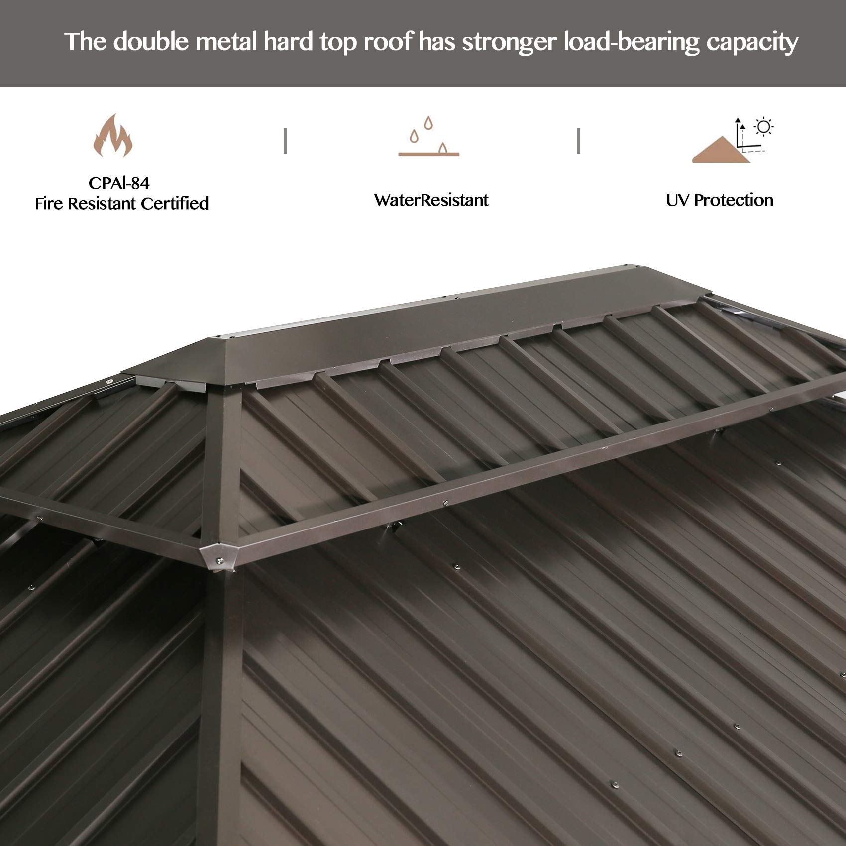 【Gazebo】Hardtop Gazebo with Netting and Curtains for Patios, Gardens, Lawns & Outdoor Activities