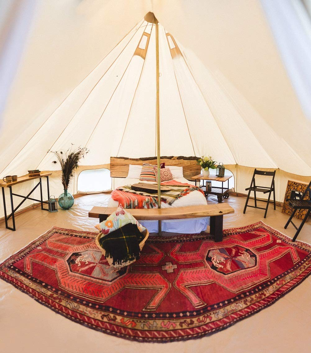 【Sports&Outdoors】Outdoor Waterproof Cotton Canvas Family Camping Bell Tent