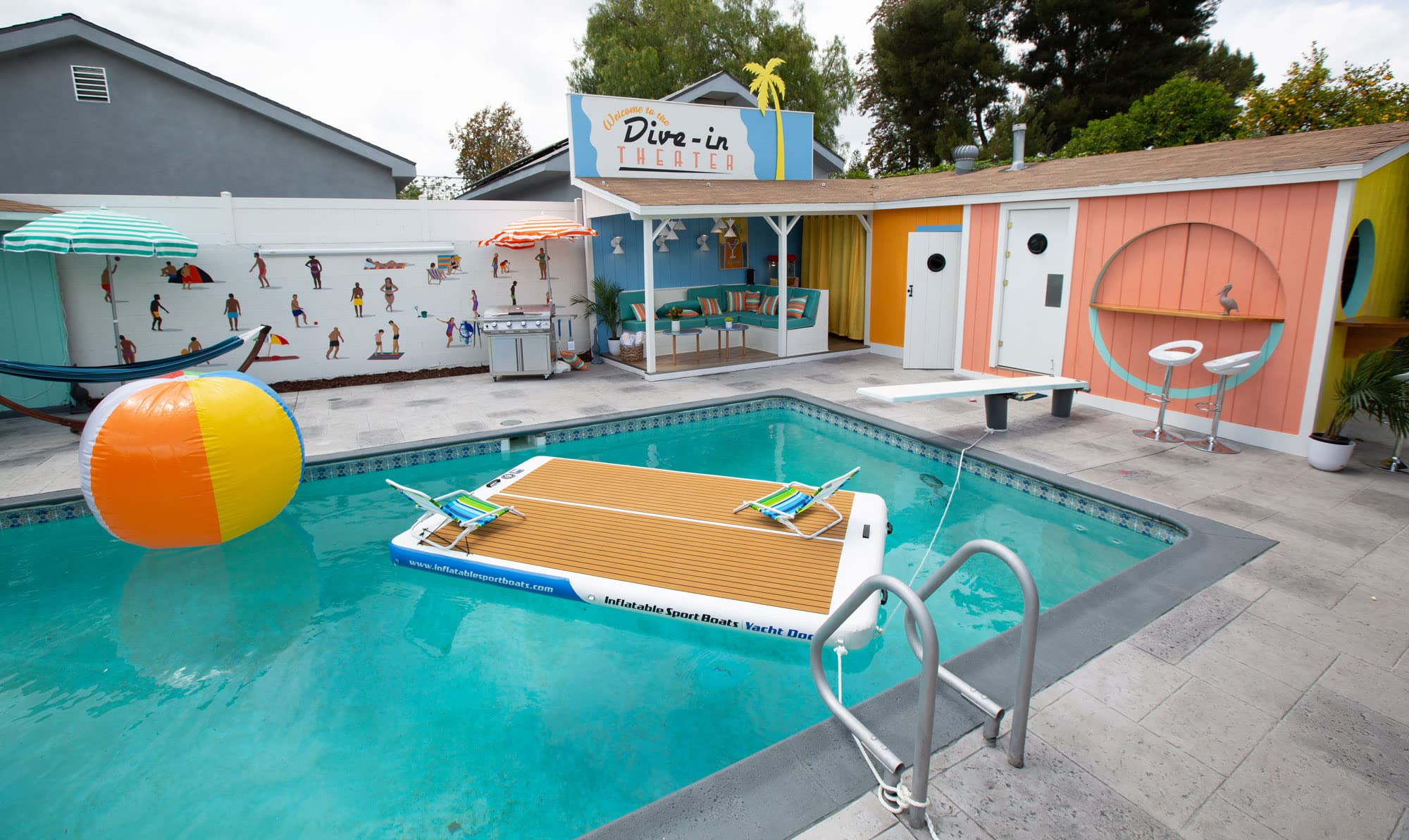 【Sports&Outdoors】Inflatable Sport Boats Yacht Dock 10x6x6 inches Thick Inflatable Dock Floating Platform