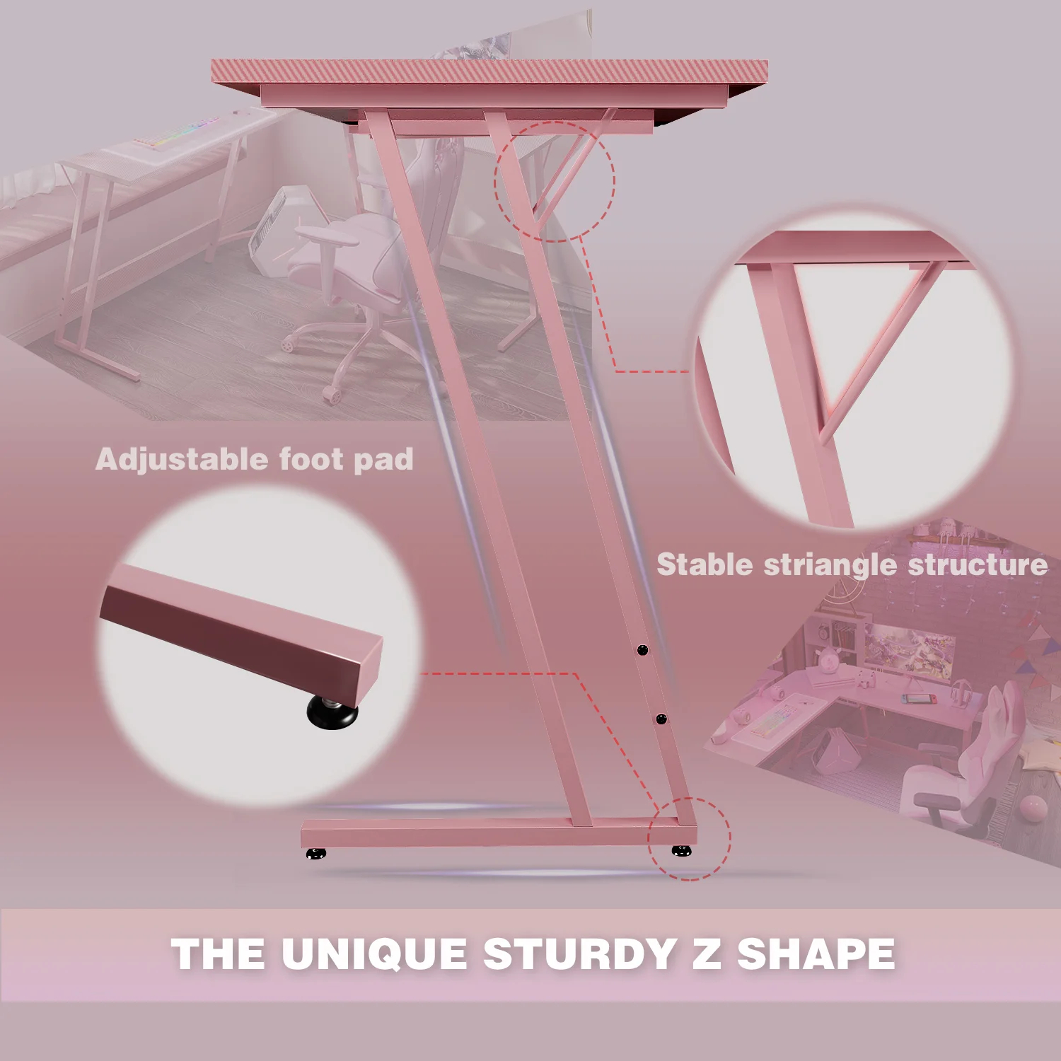【Furniture】Sherri L- Shaped Gaming Desk