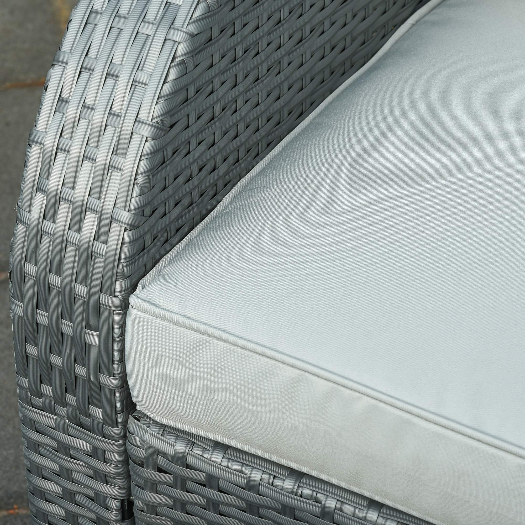 【Furniture】6-PCs Patio Furniture Set Outdoor Wicker Sofa Set with Tea Table Gas Spring & Soft Cushion