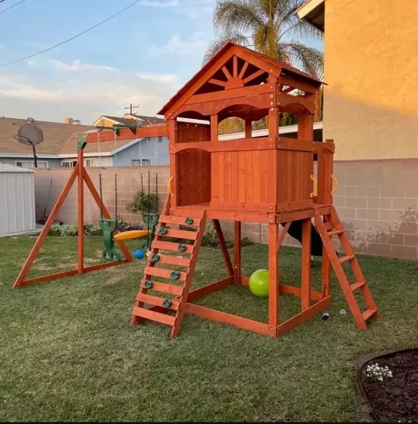 【Baby&Kids】Oak Grove Wooden Swing Set