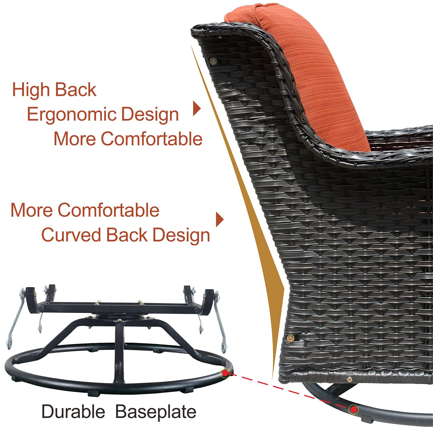 【Furniture】Patio Furniture Sets 7 Pieces Outdoor Furniture All Weather Wicker Conversation Set