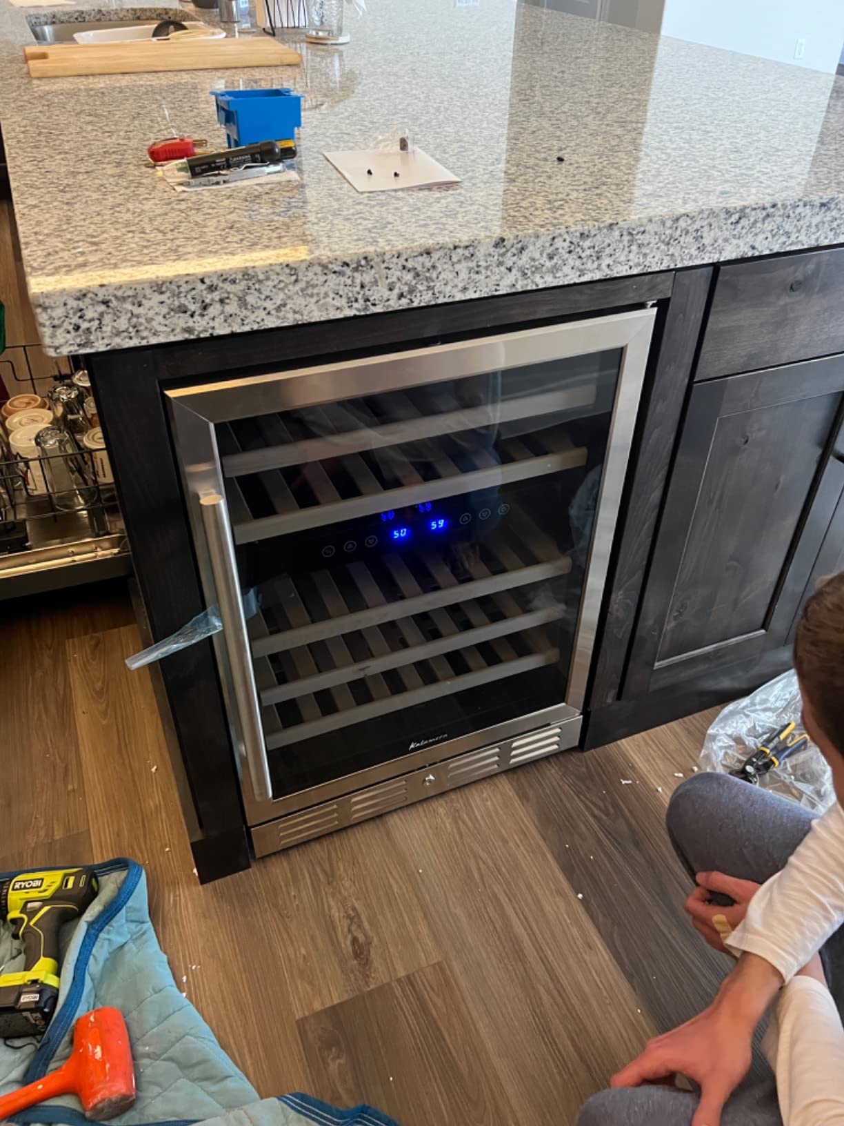 【Appliances】Kalamera 24'' Wine Cooler Refrigerator 46 Bottle Dual Zone Built-in or Freestanding Fridge