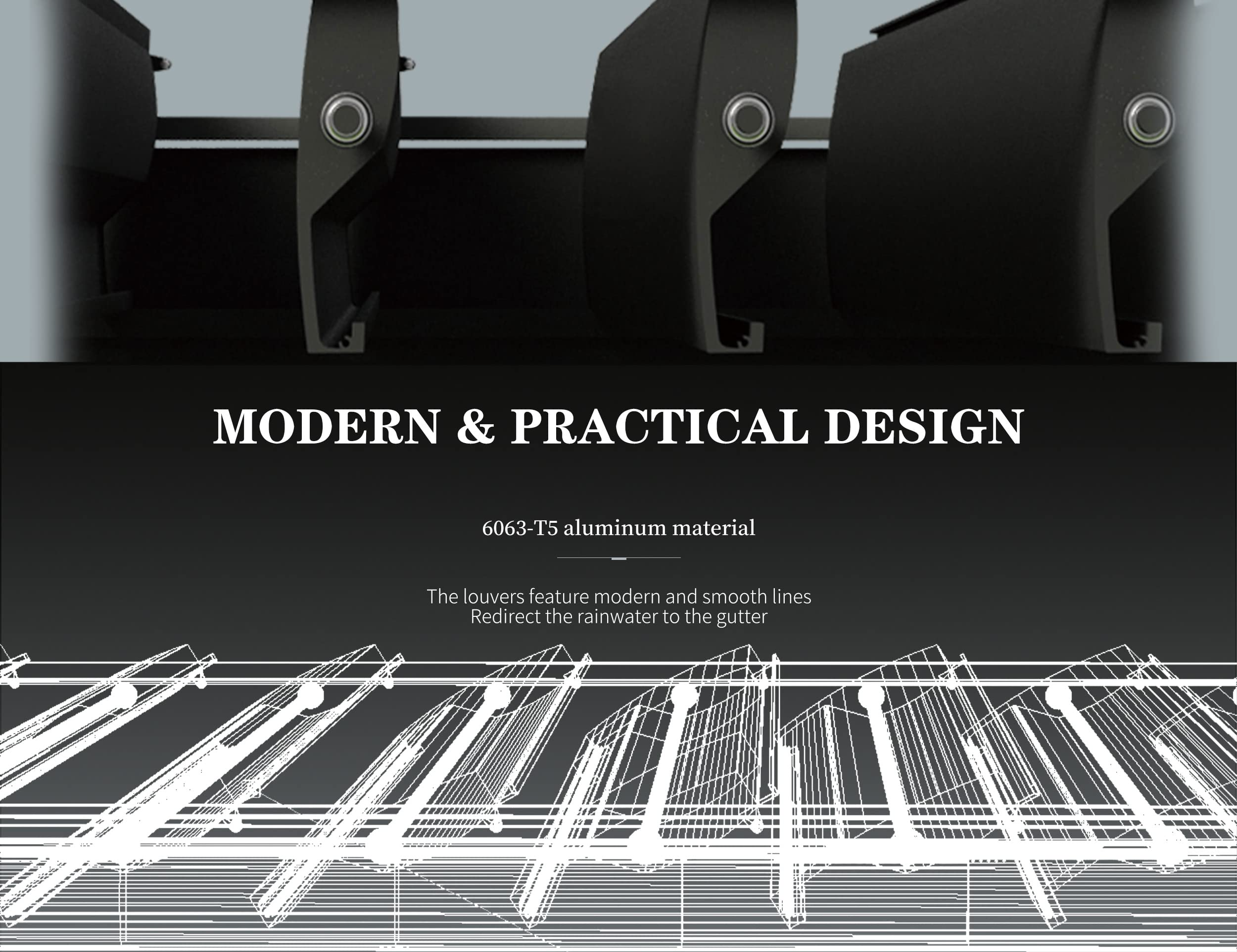 【Home&Garden】11.5'x17.7' Outdoor Louvered Pergola with Adjustable Hardtop Gazebo Sun Shade Patio