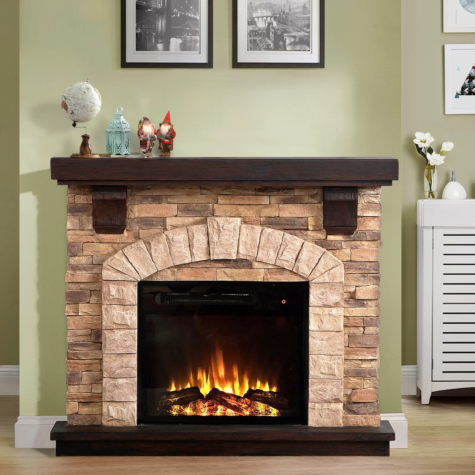【Home Improvement】Troy 45.25'' W Electric Fireplace