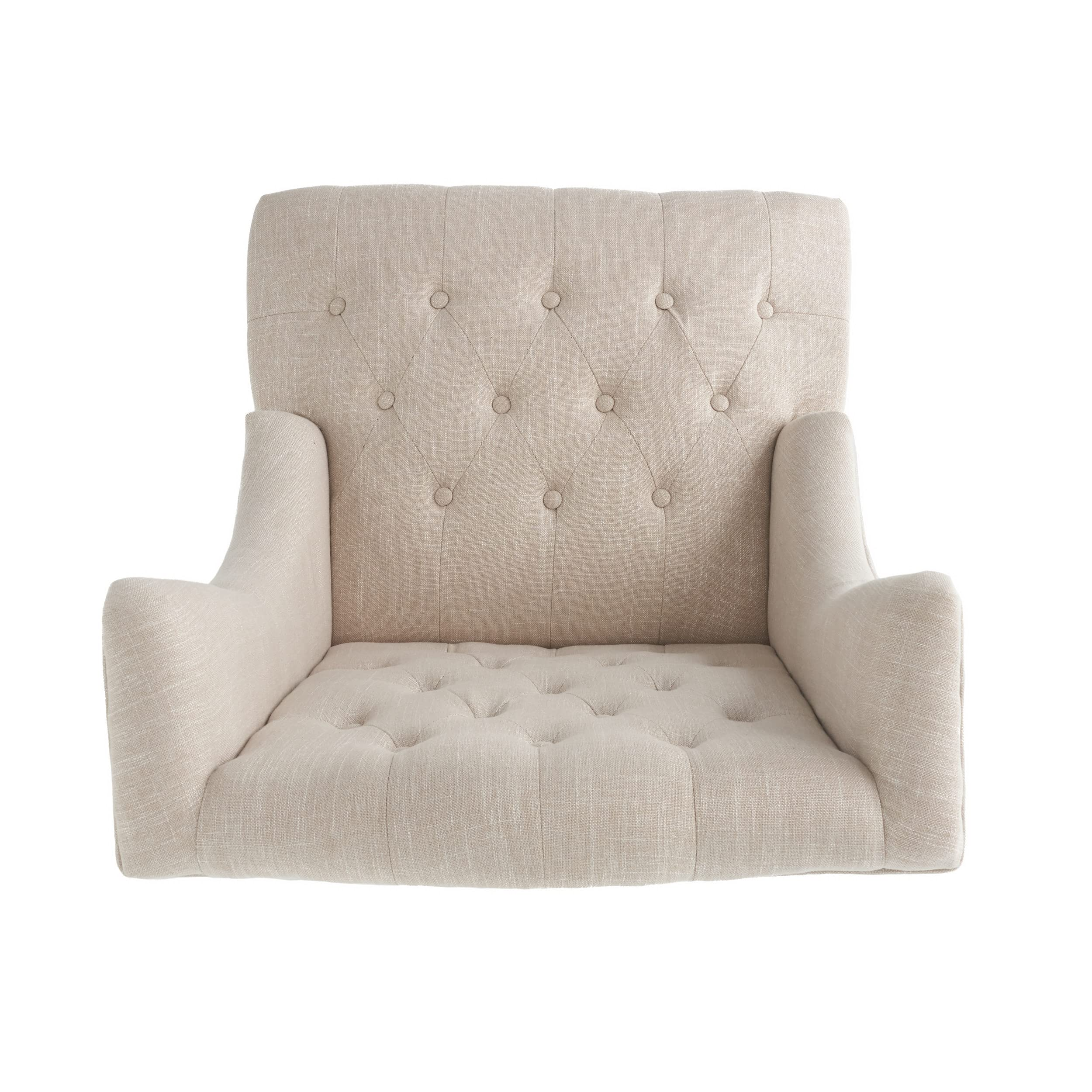 【Furniture】Great Deal Furniture Clarice Tall Wingback Tufted Fabric Accent Chair