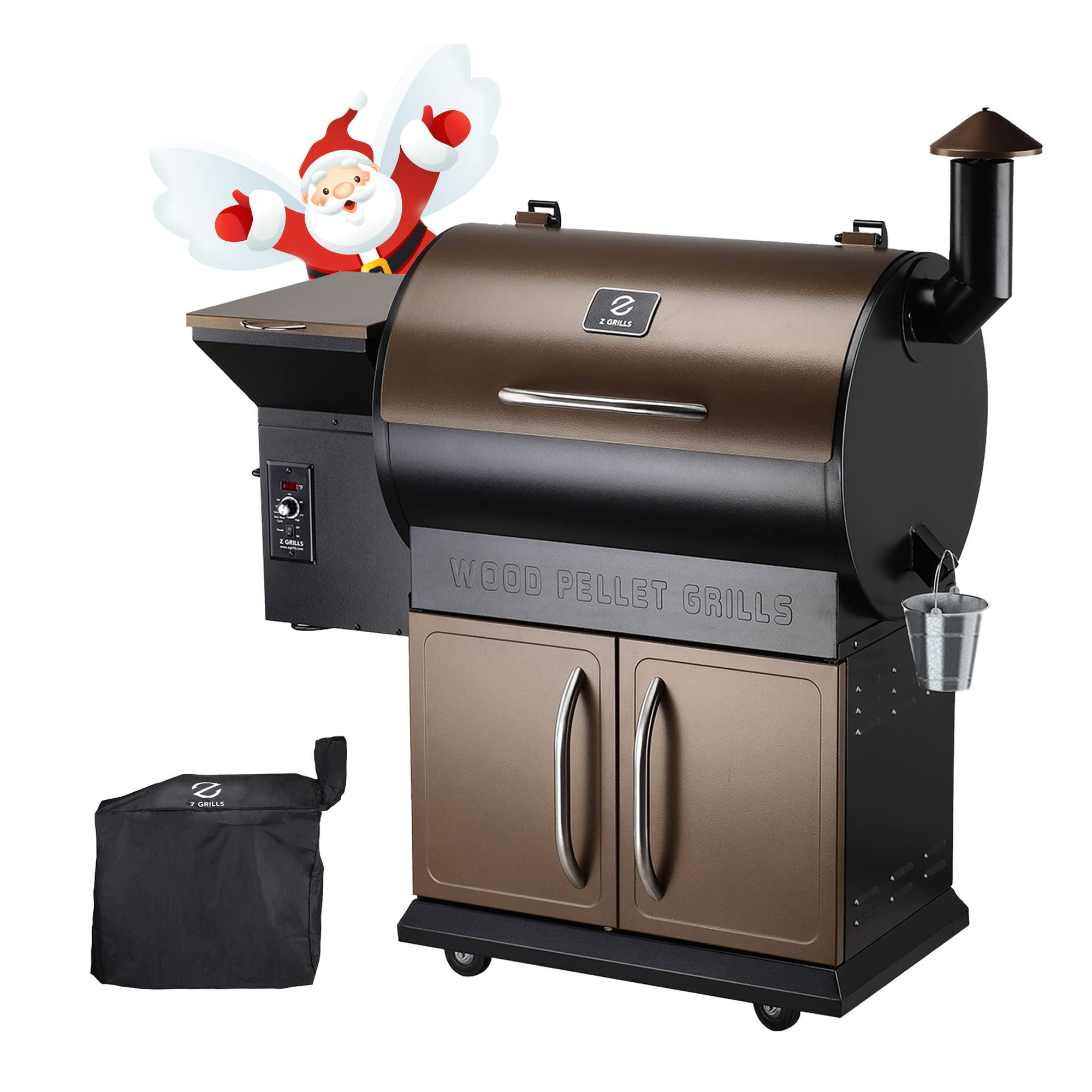【Appliances】Wood Pellet Grill Smoker with Digital Controls, Cover, 700 sq. in. Cooking Area for Outdoor BBQ