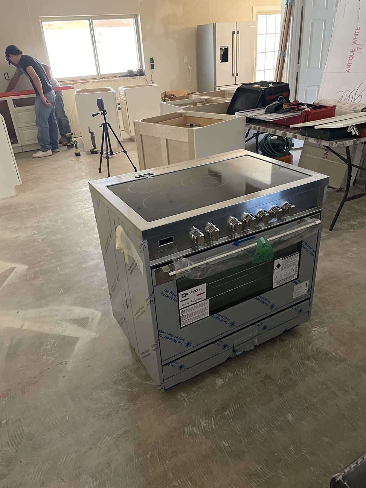 【Appliances】36 Inch 5.0 Cu Ft Electric Range Oven 5 Burners Dual Center Element Black Ceramic Cooktop Convection