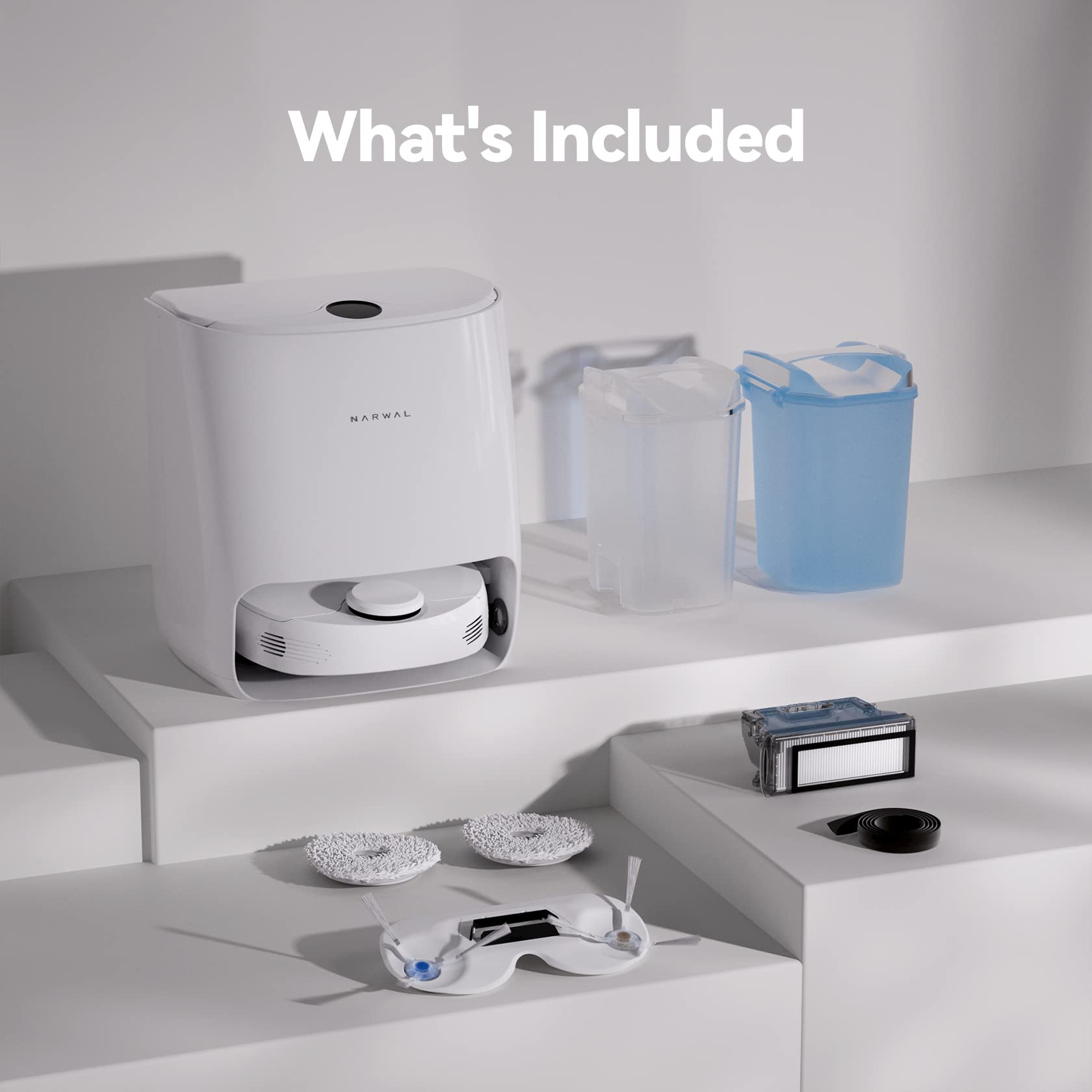 【Appliances】Robot Vacuum & Mop Combo with Mop Self-Cleaning, Hard Floor Cleaner Machine Station