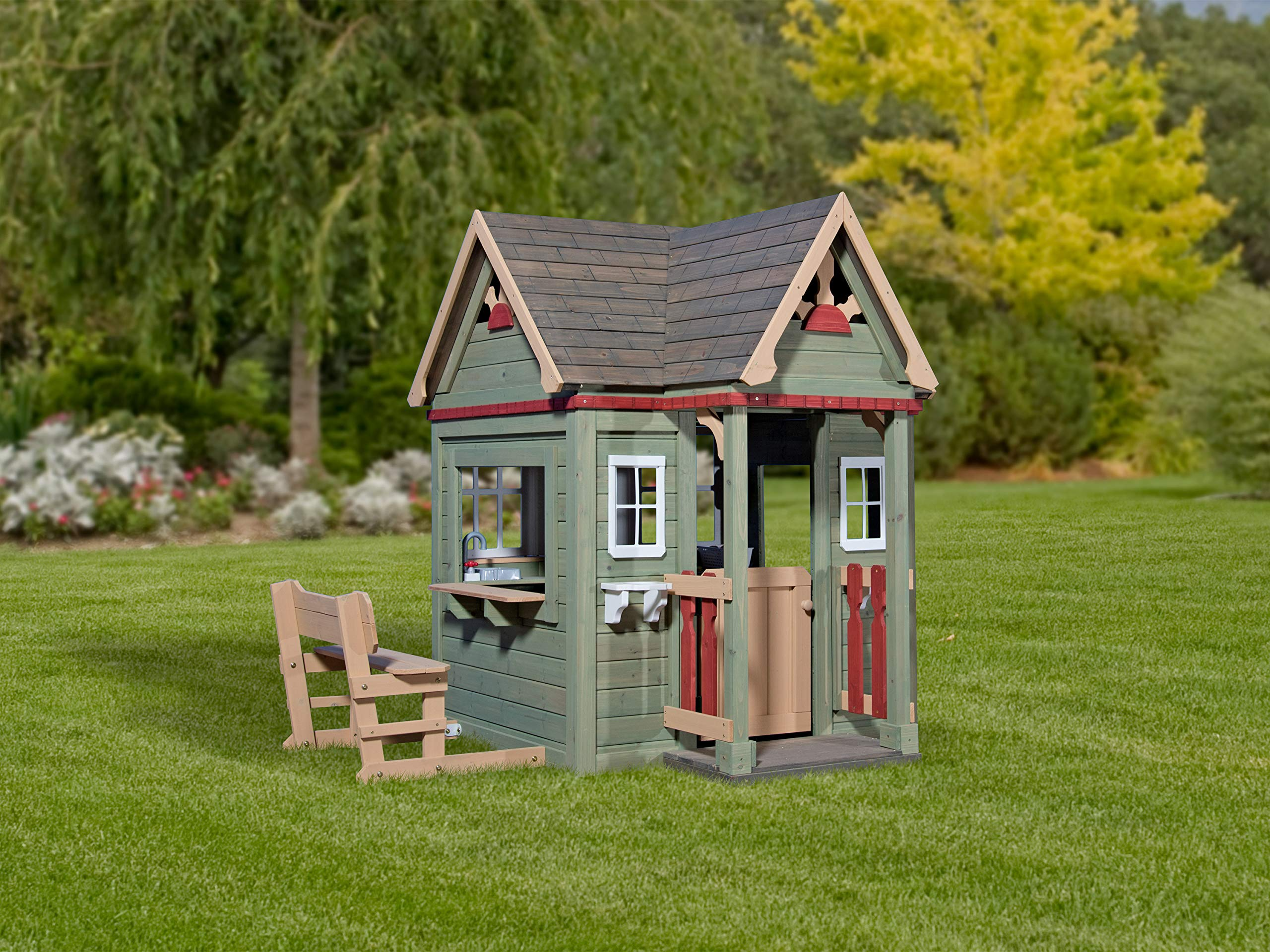 【Baby&Kids】Victorian Inn All Cedar Outdoor Wooden Playhouse