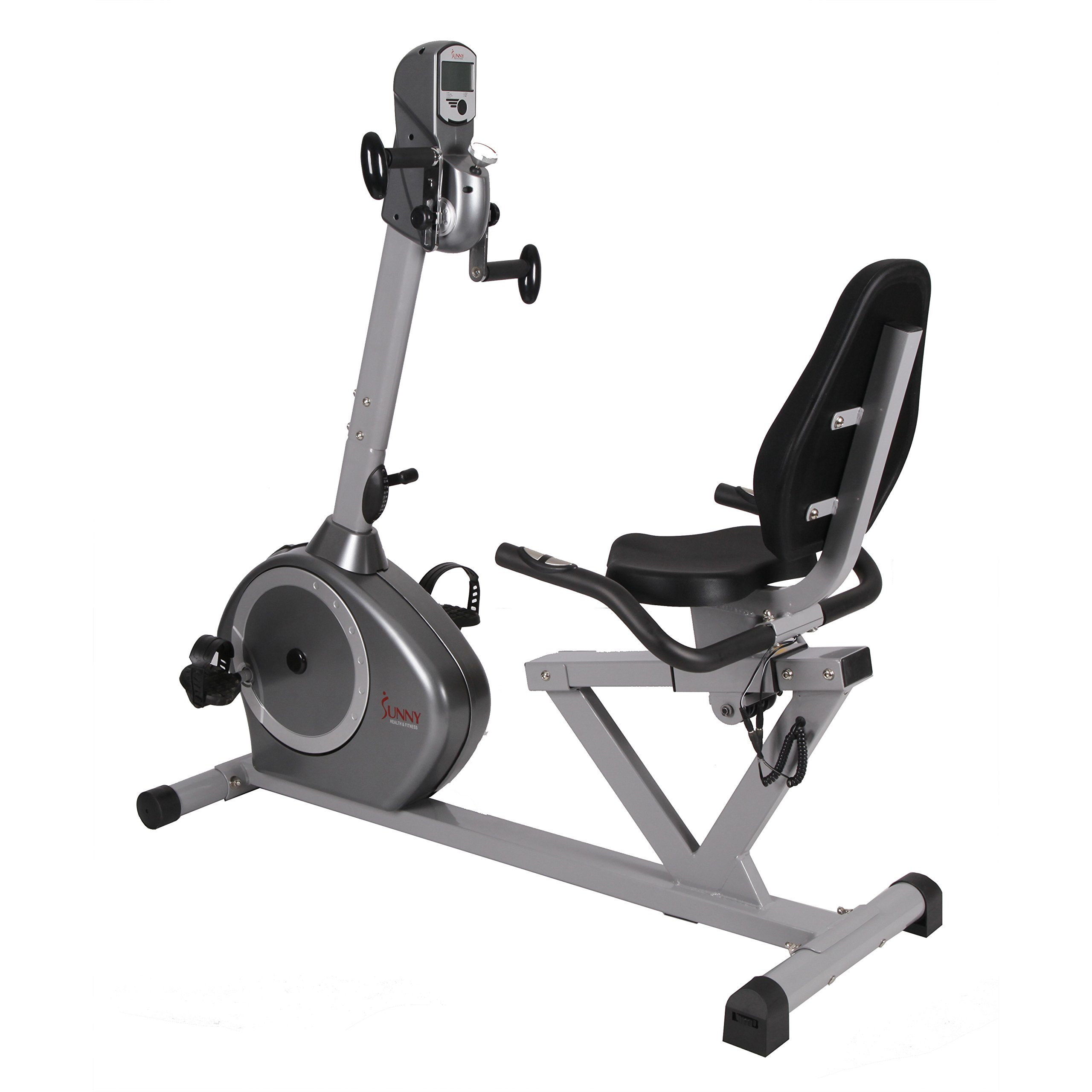 【Sports&Outdoors】Sunny Health & Fitness Recumbent Bike SF-RB4631 with Arm Exerciser, 350lb, Gray