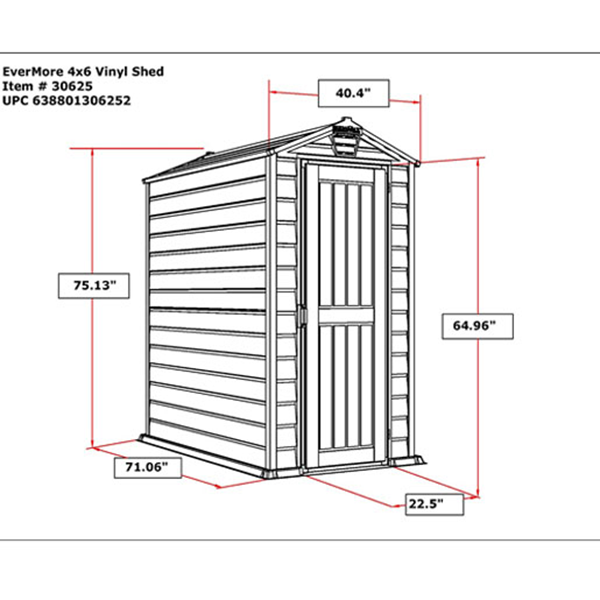 【Storage Shed】Duramax EverMore 4 x 6 ft. Plastic Garden Shed Waterproof and Corrosion Resistant《NO8》