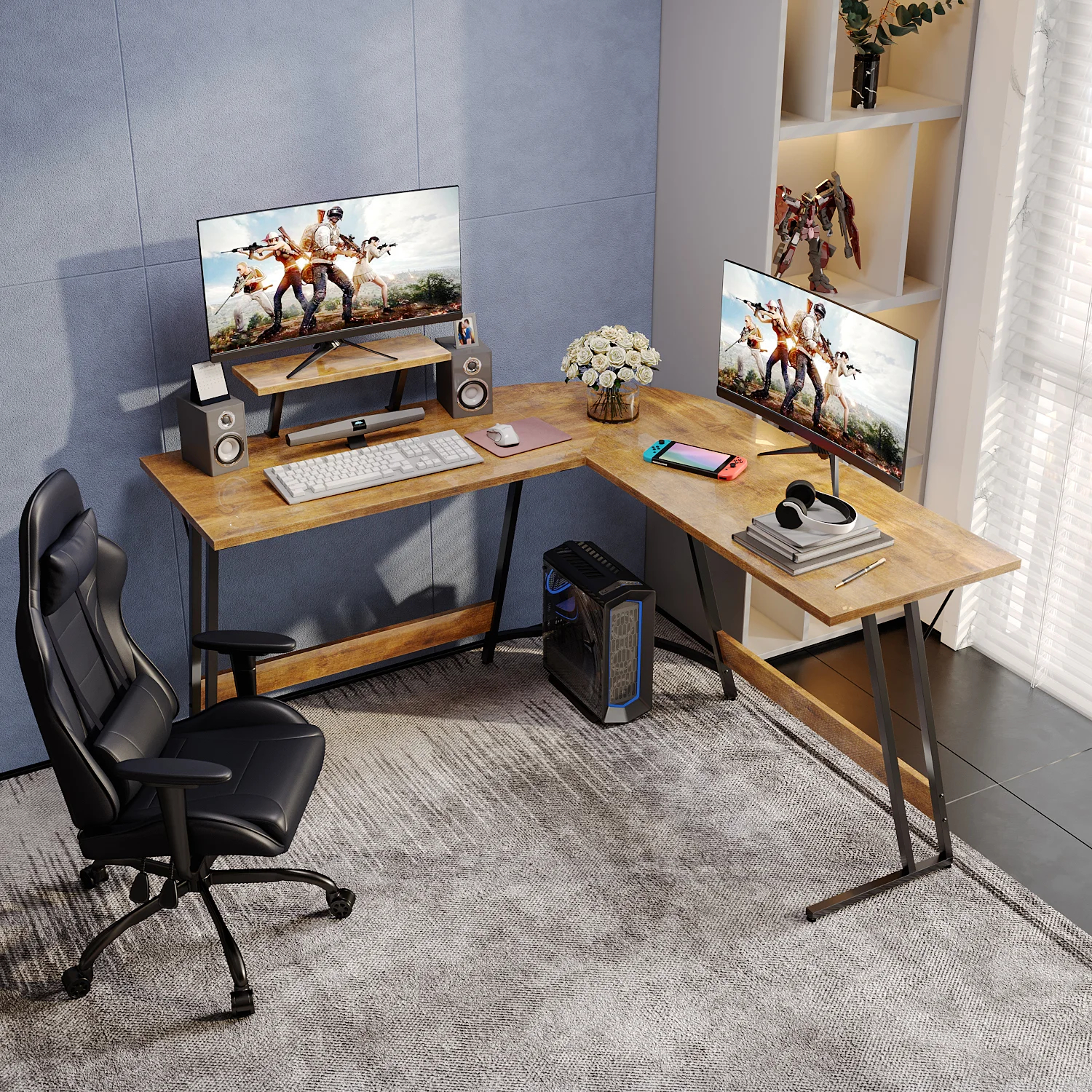 【Furniture】Sherri L- Shaped Gaming Desk