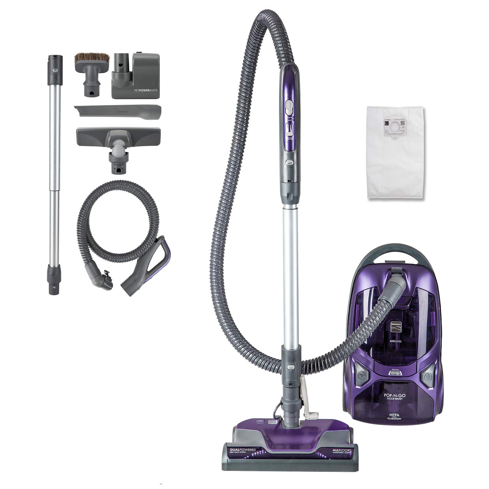 【Appliances】Canister Vacuum Cleaner 2-Motor Power Suction with Pet PowerMate & Cleaning Tools