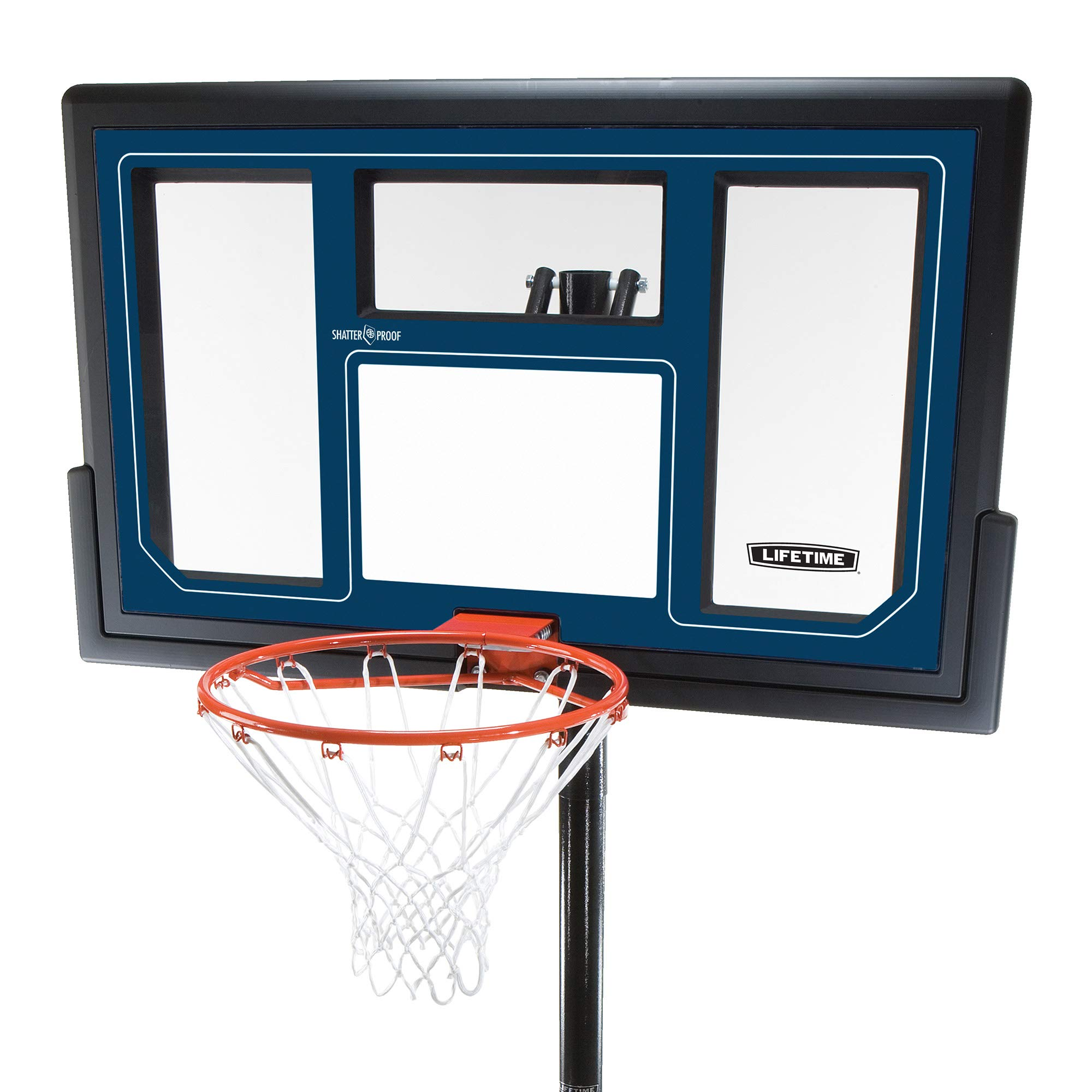 【Sports&Outdoors】Lifetime Courtside Height Adjustable Portable Basketball System, 50 Inch Shatterproof Backboard