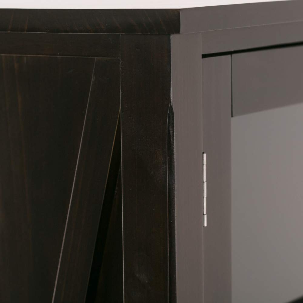 【Furniture】Kitchener 18-Bottle SOLID WOOD 32 inch Wide Contemporary High Storage Wine Rack Cabinet