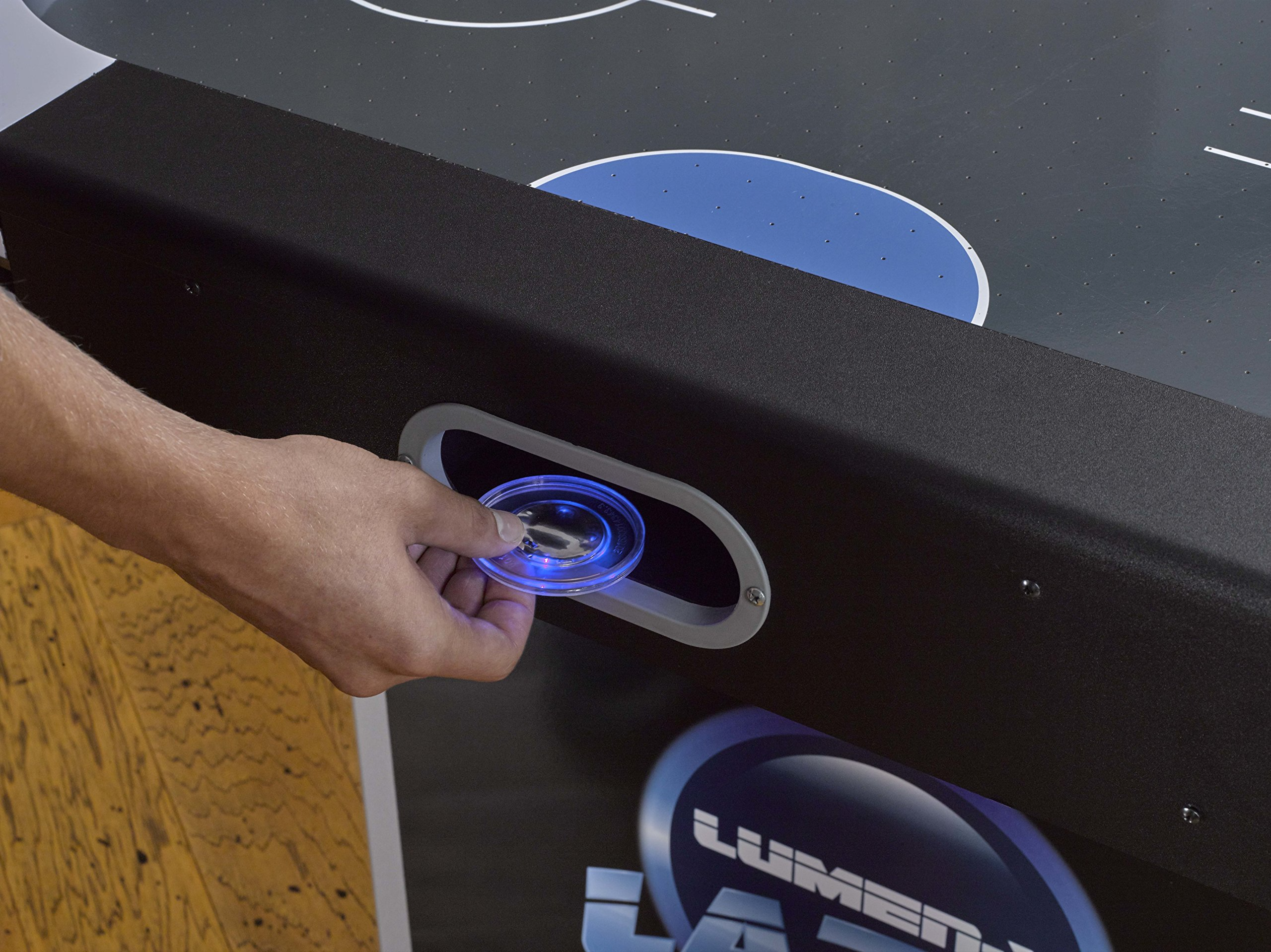 【Sports&Outdoors】Lazer 6' Interactive Air Hockey Table Featuring All-Rail LED Lighting & In-Game Music
